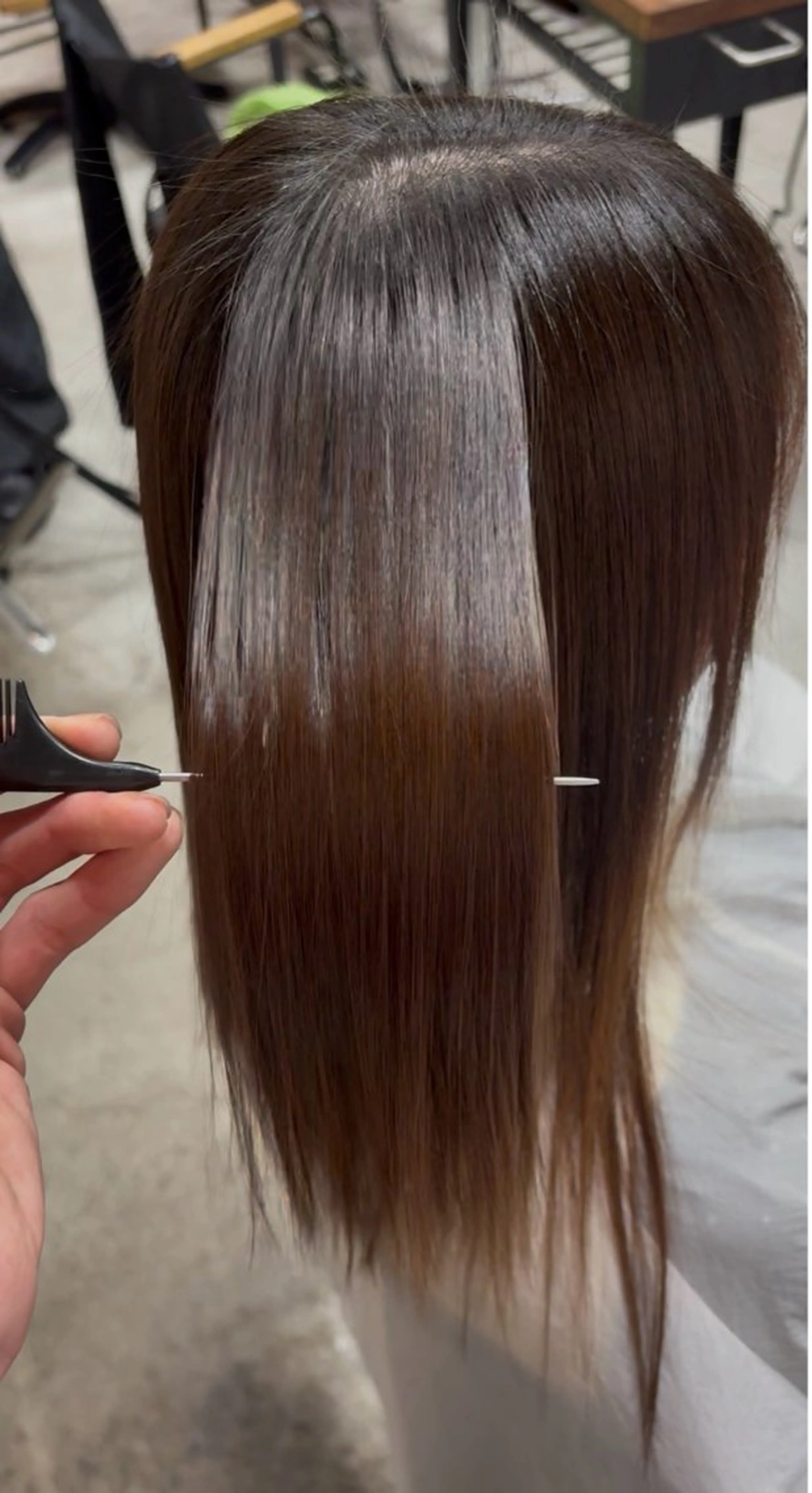ロング 縮毛矯正 佐々木 蓮のヘアスタイル