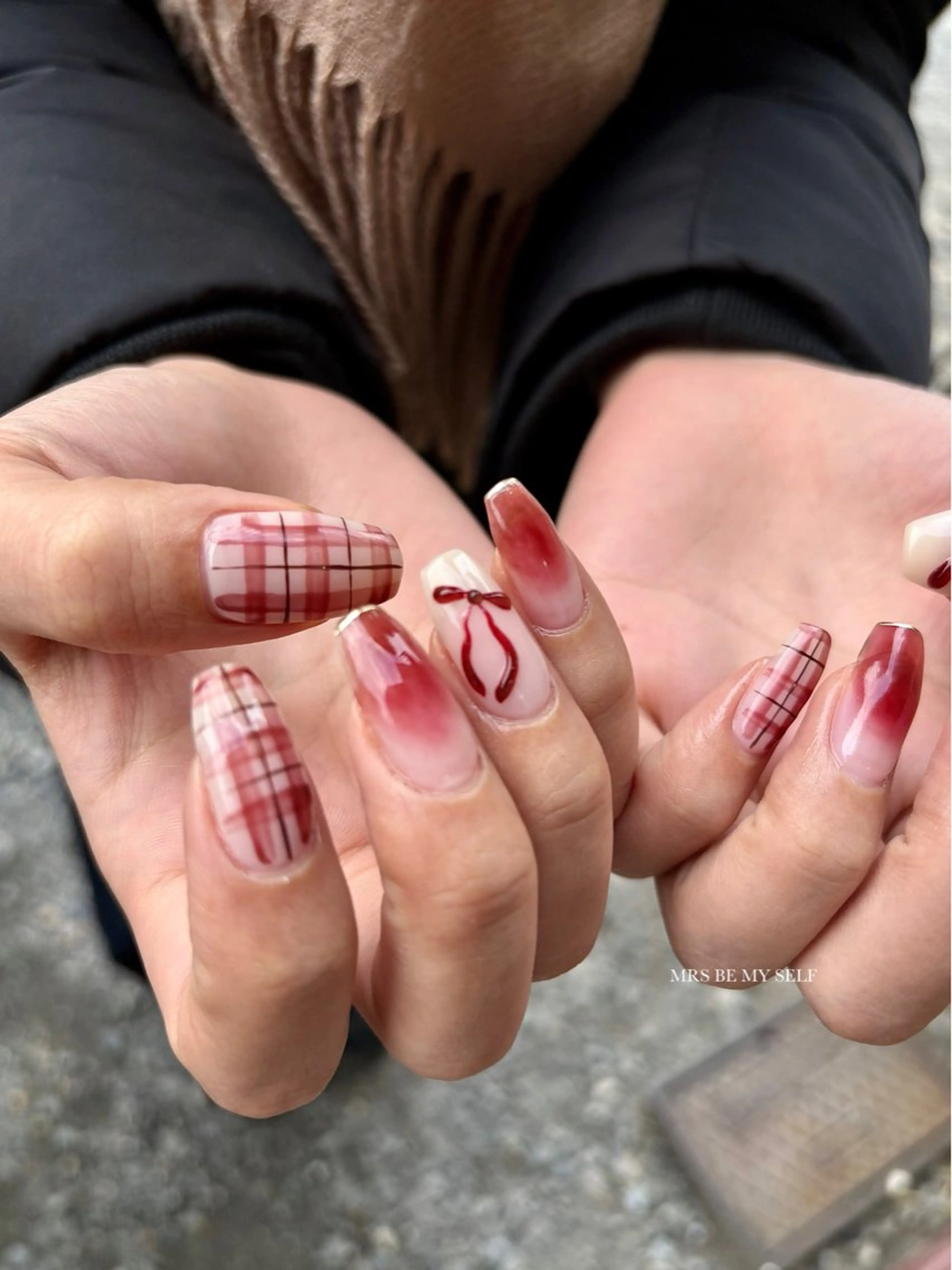 ネイル ぷっくりネイル リボン ハンドネイル MRS/ miyu🎀のネイルデザイン