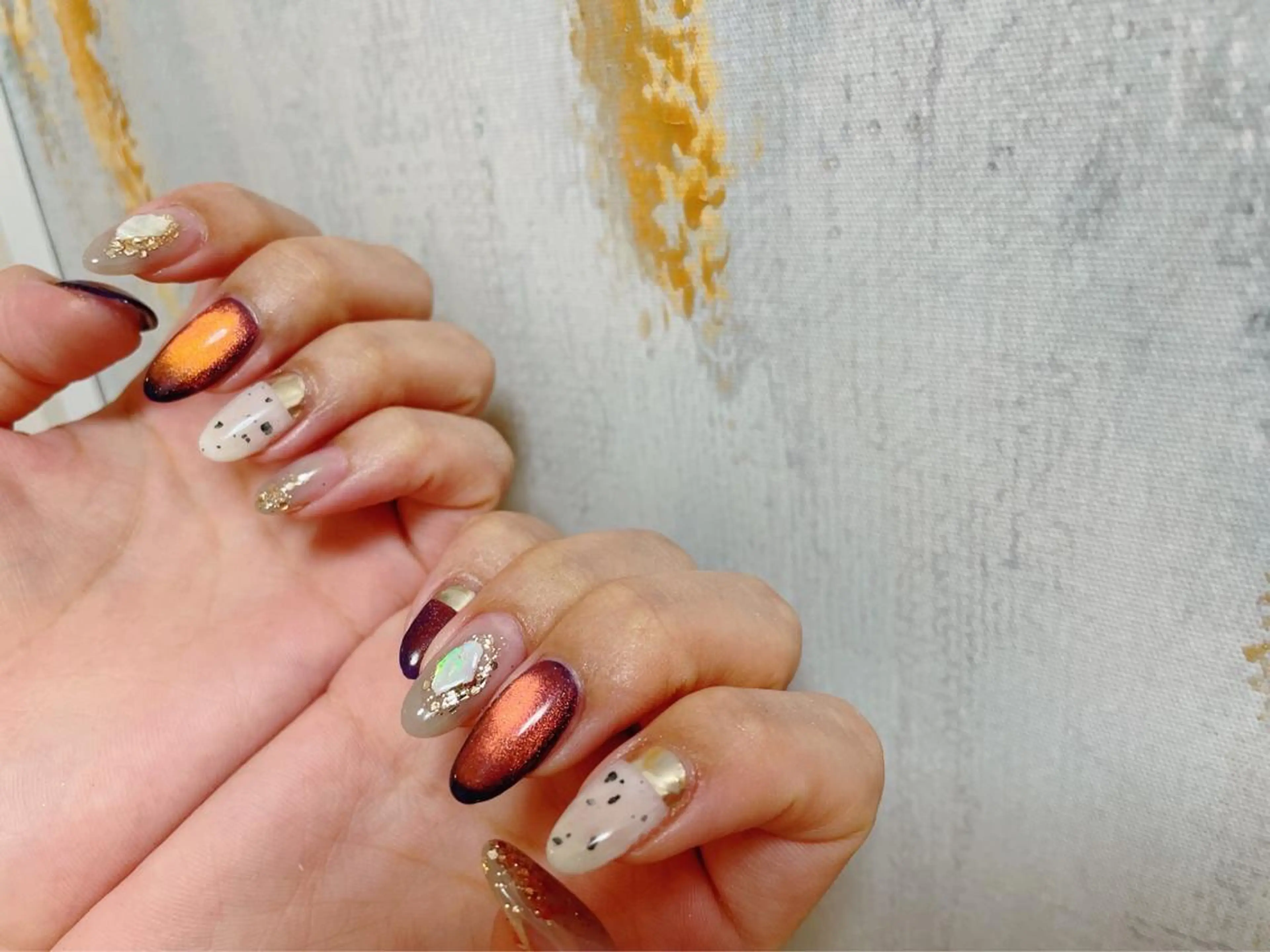 ネイル オーロラネイル フラワーネイル フットネイル フレンチネイル ジェルネイル mogunail &blowのネイルデザイン