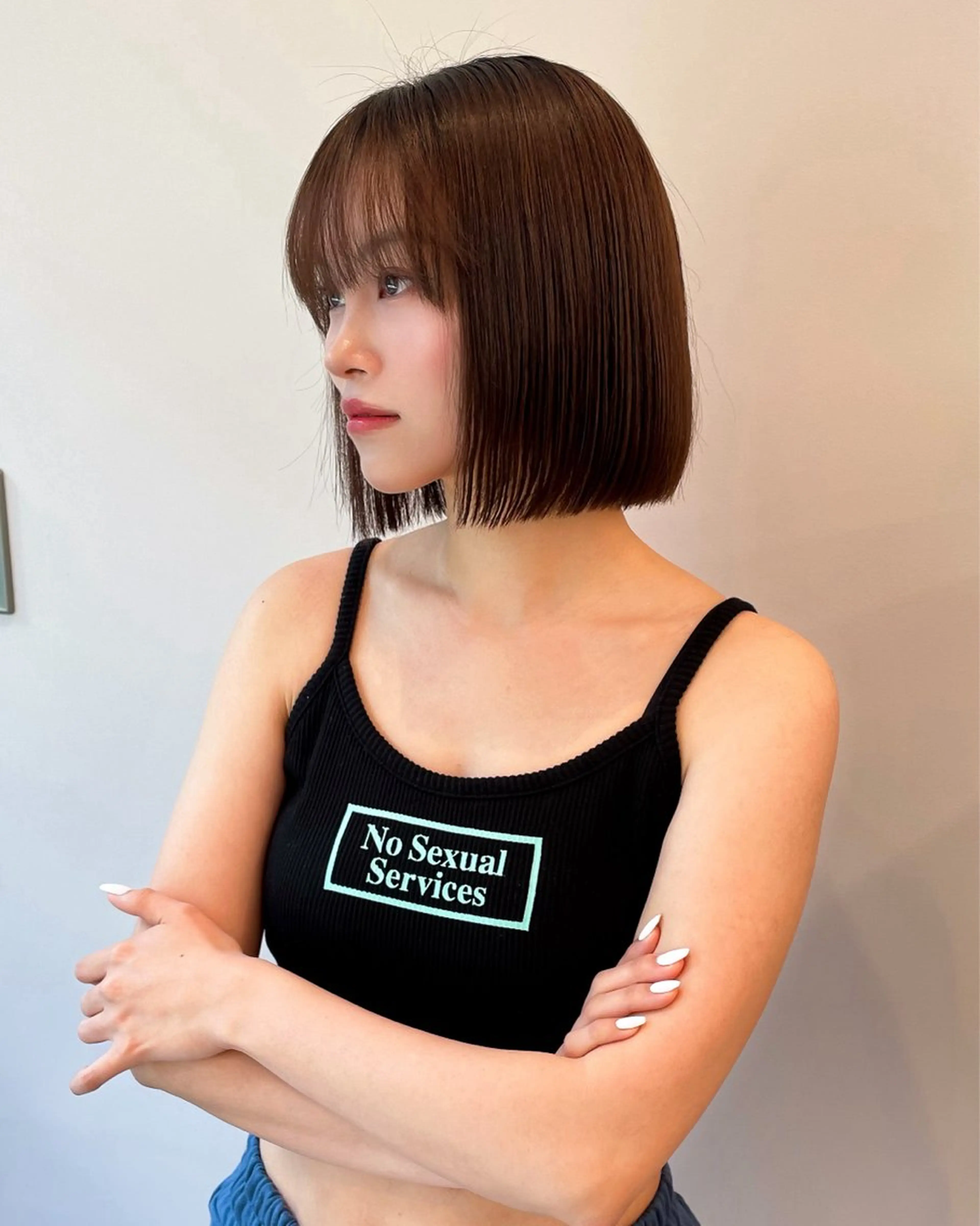 ショート 縮毛矯正/ストンボブ Wカラー💎ヒデジのヘアスタイル