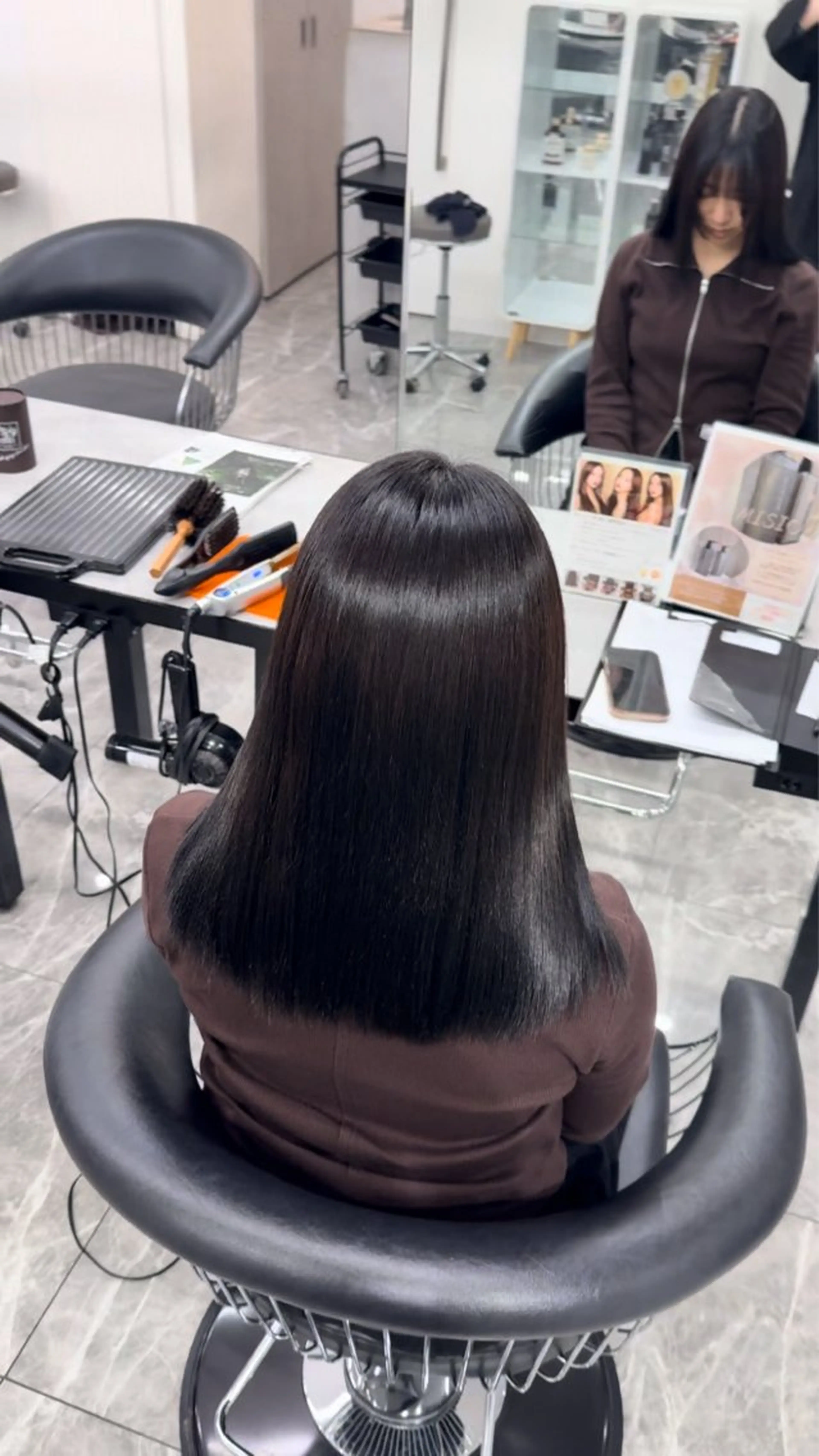 セミロング 伸ばしかけ 髪質改善 縮毛矯正 カット 縮毛矯正 りきと🦋河原町 縮毛矯正/艶カラーのヘアスタイル