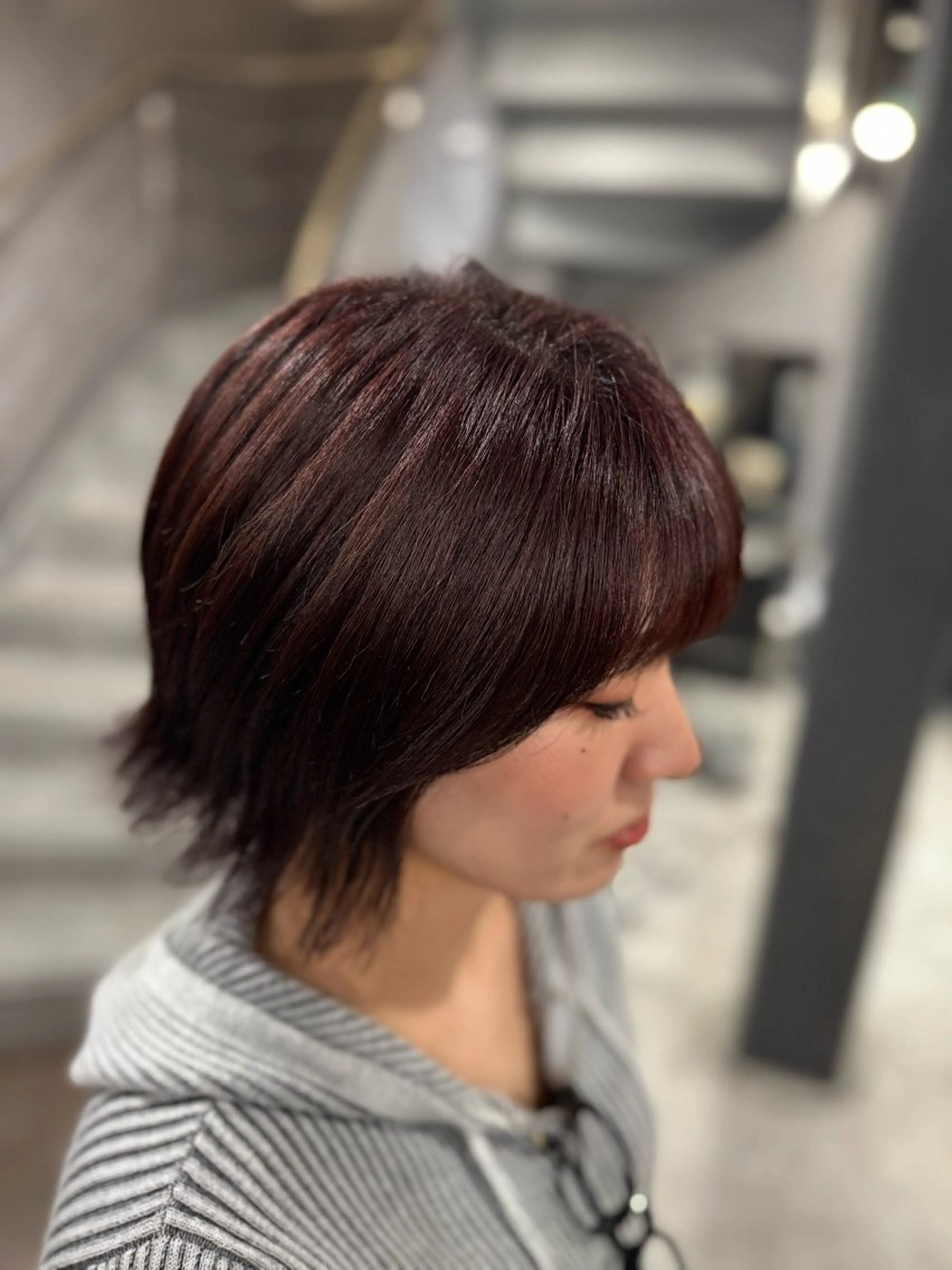 ミディアム カラー レッドカラー カット ヘアカラー ink Runaのマツエク・マツパデザイン