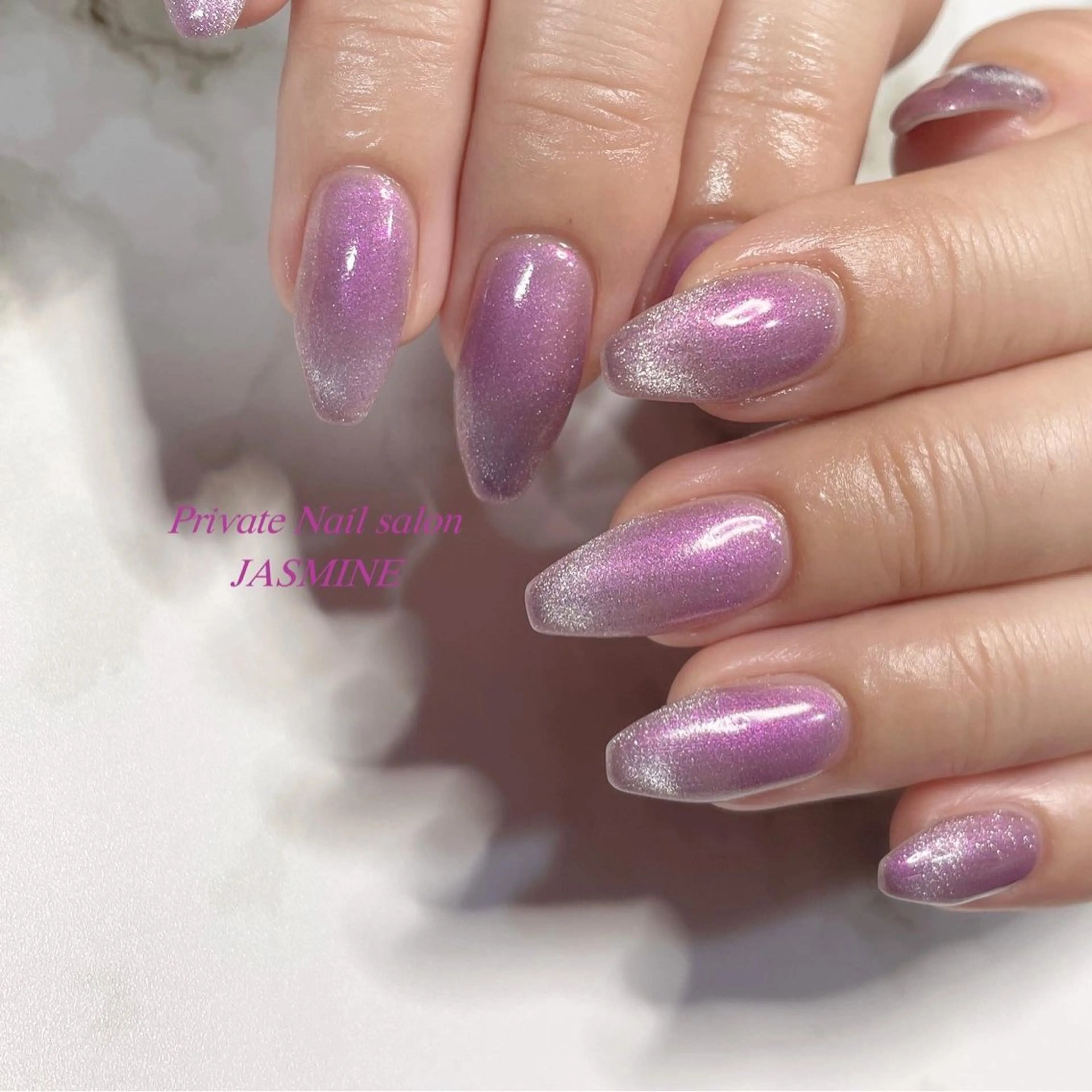 ネイル フレンチネイル マグネットネイル マグネットフレンチ Nail salon JASMINEのネイルデザイン