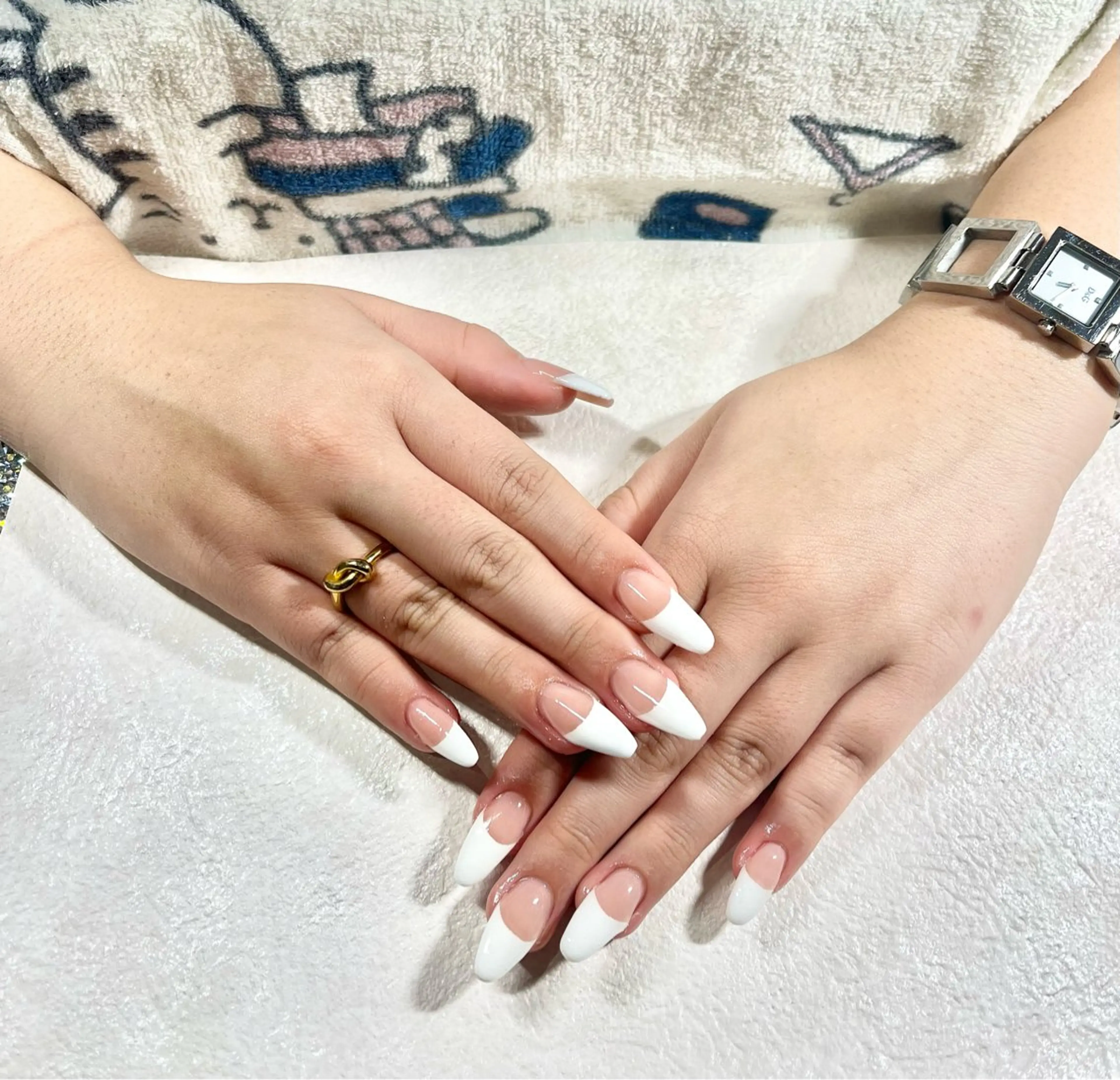 ネイル ブルー 長さ出し フレンチネイル ピンク 黄色 ハンドネイル Tairacchi タイラッチのネイルデザイン