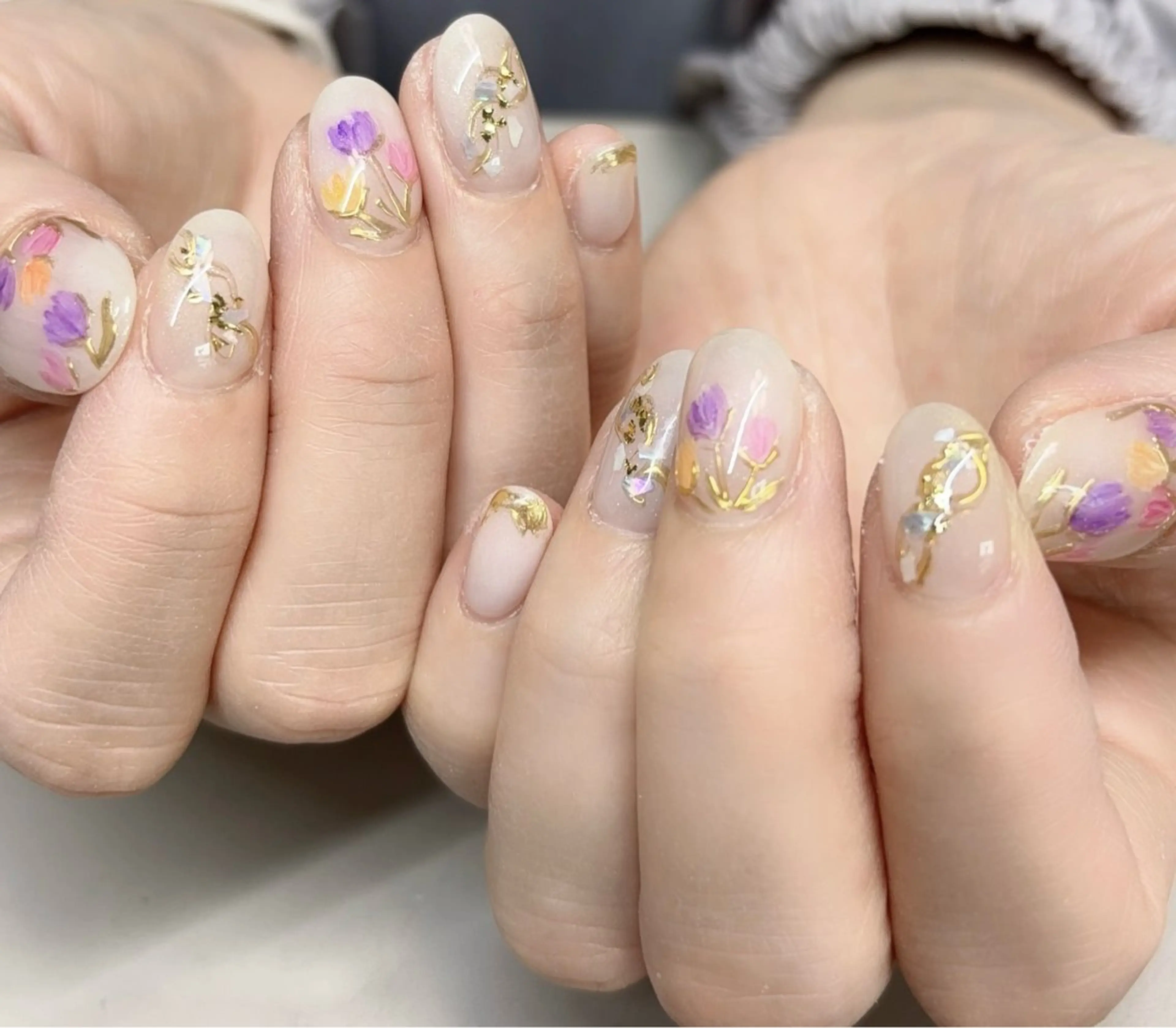 ネイル アートネイル オーロラネイル ジェルネイル ガーリー キラキラネイル ハンドネイル Rika Nail salon 1のネイルデザイン
