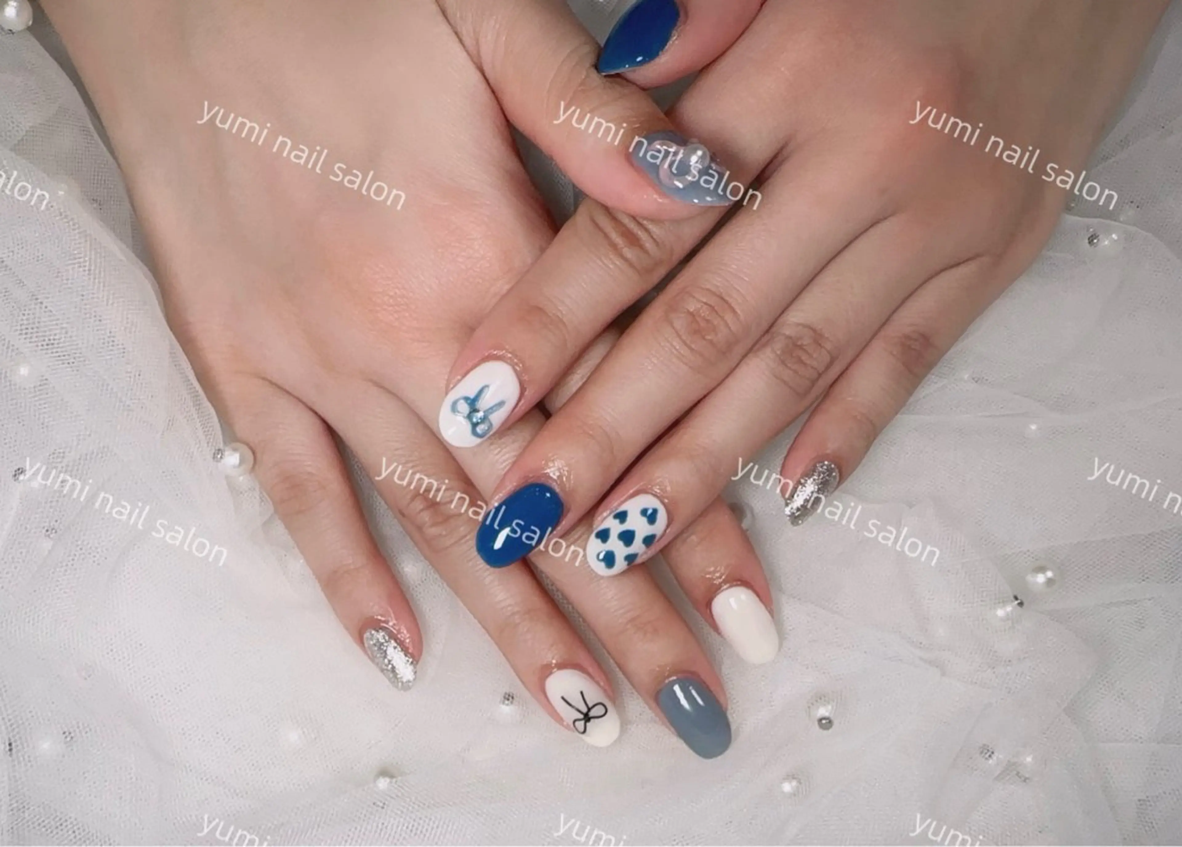 ネイル shineジェル& チップ長さだしのネイルデザイン