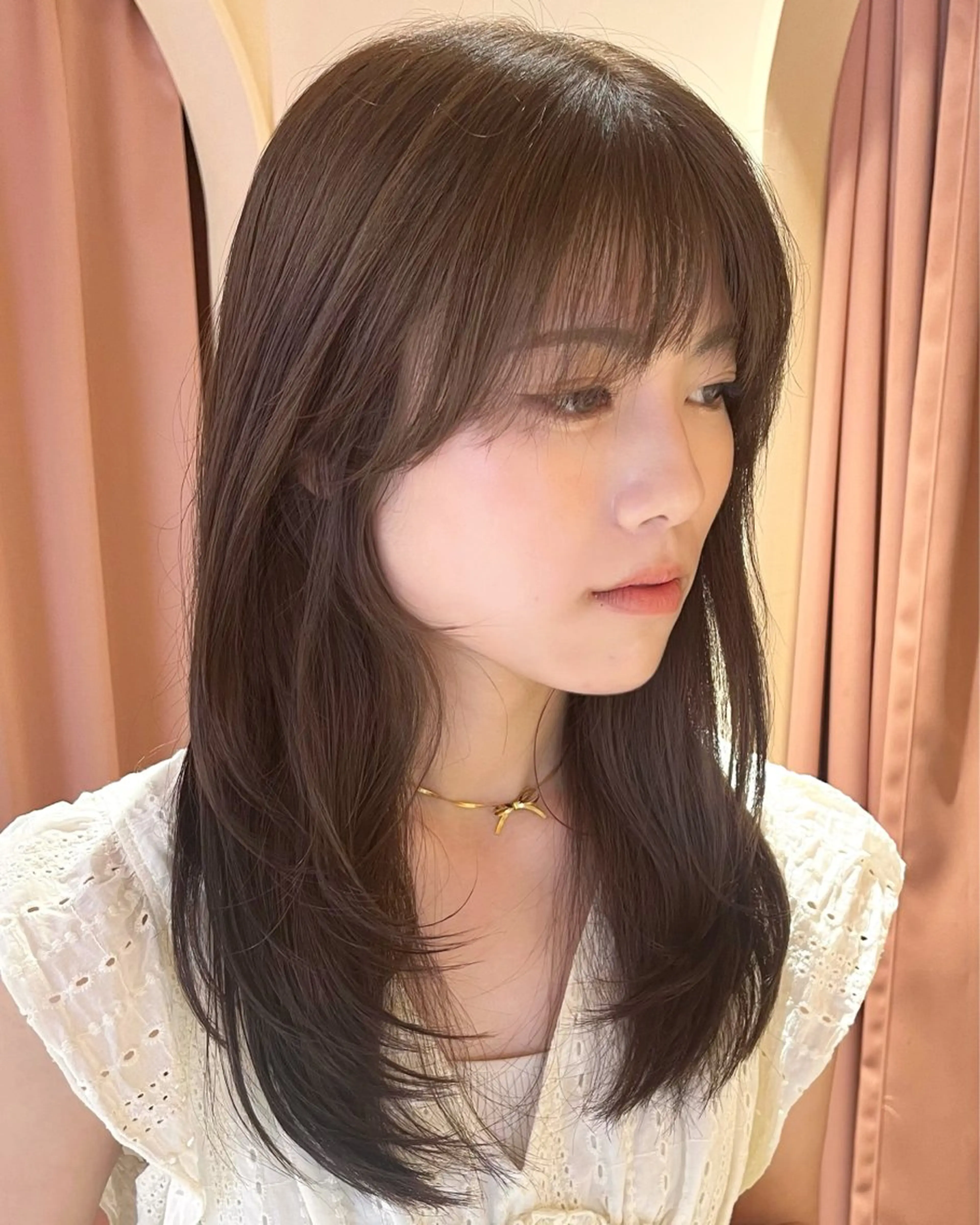 セミロング カラー 顔周りカット カット トリートメント ヘッドスパ coyumi / 𝘦 𝘮 𝘶のヘアスタイル