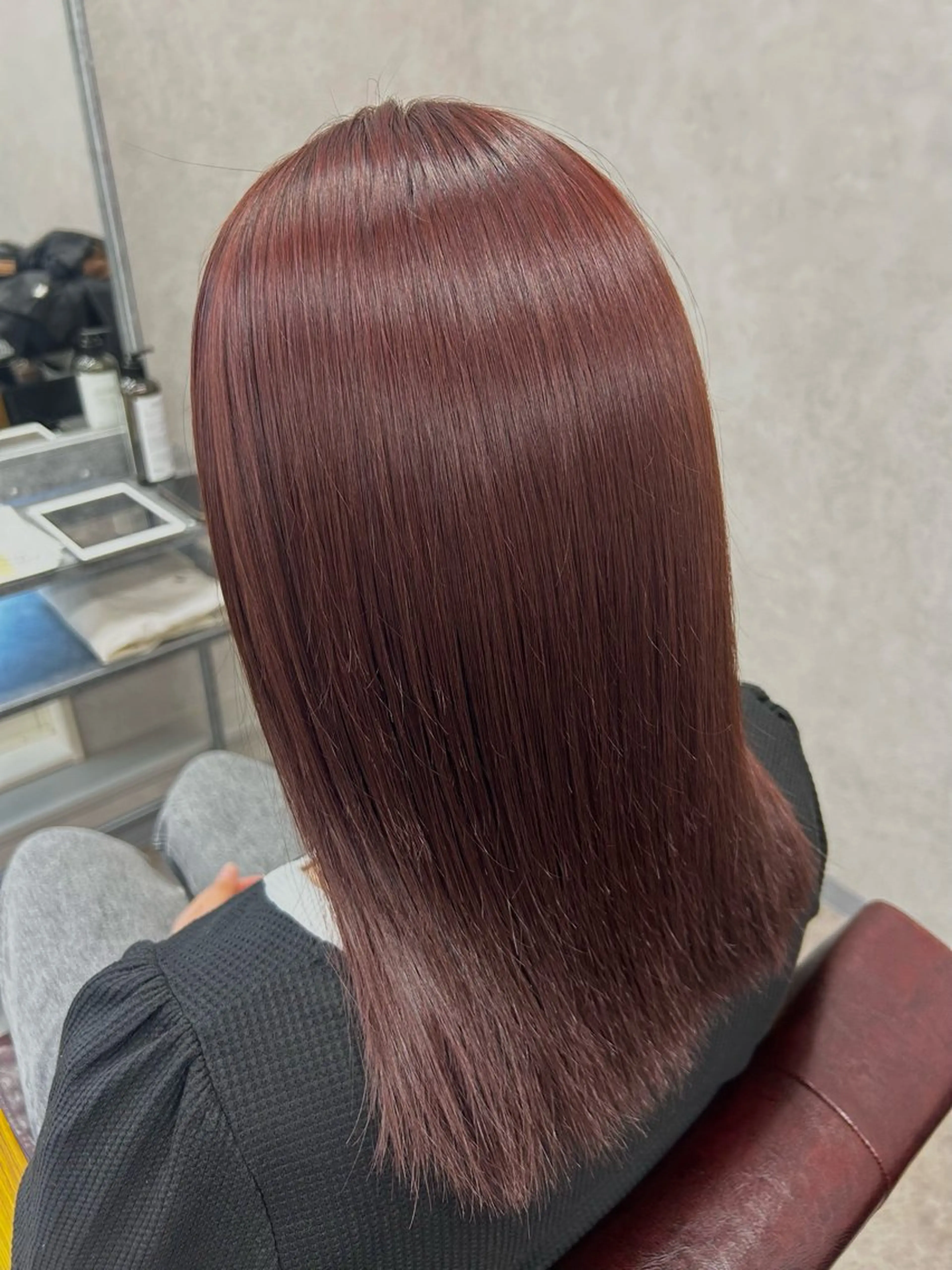 ミディアム カラー ブラウンカラー ピンクカラー ピンクブラウン Gracias一宮 Rikoのヘアスタイル