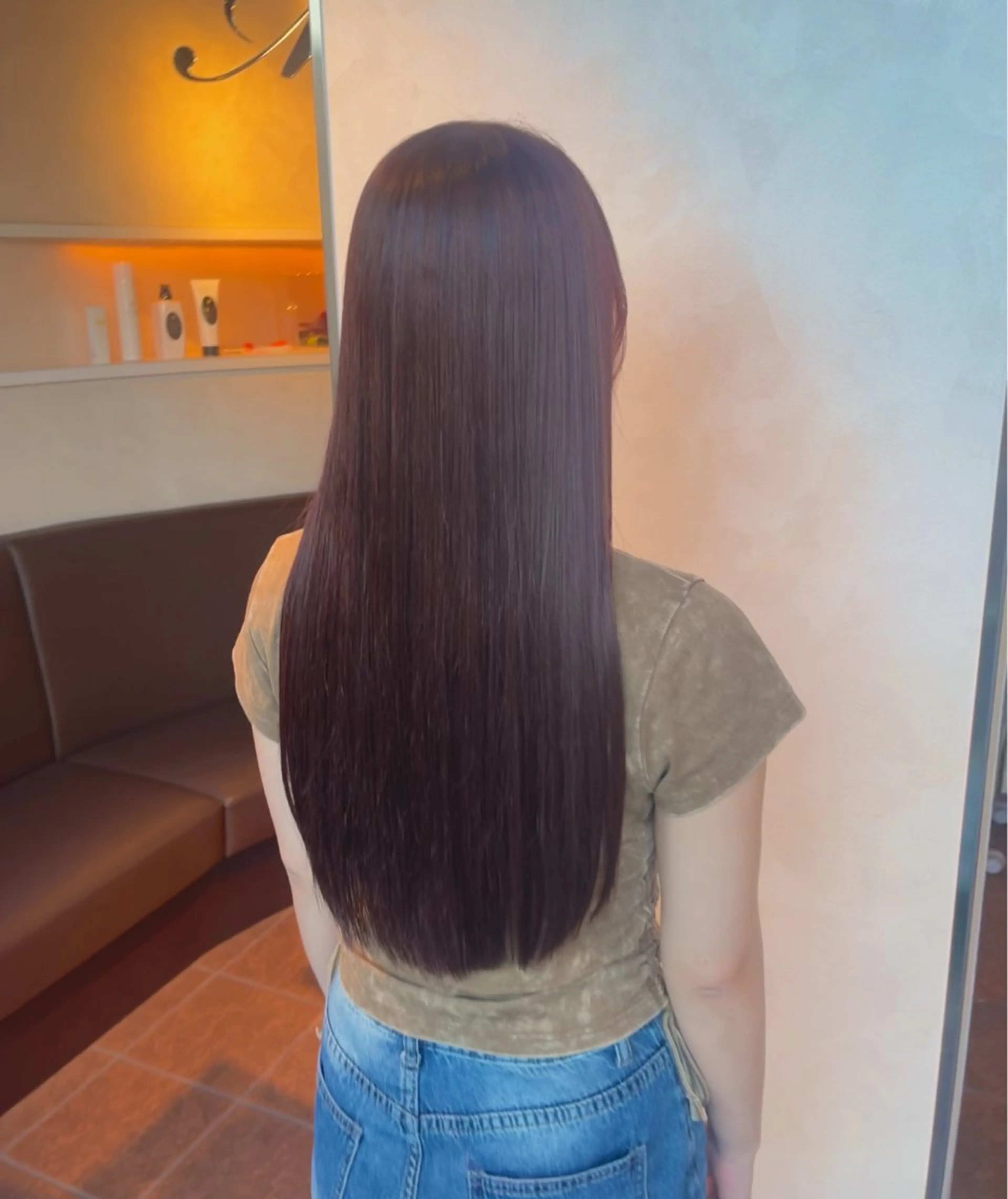 ロング カラー 透明感カラー ピンクカラー ロング ヘアカラー 山田 知佳のヘアスタイル