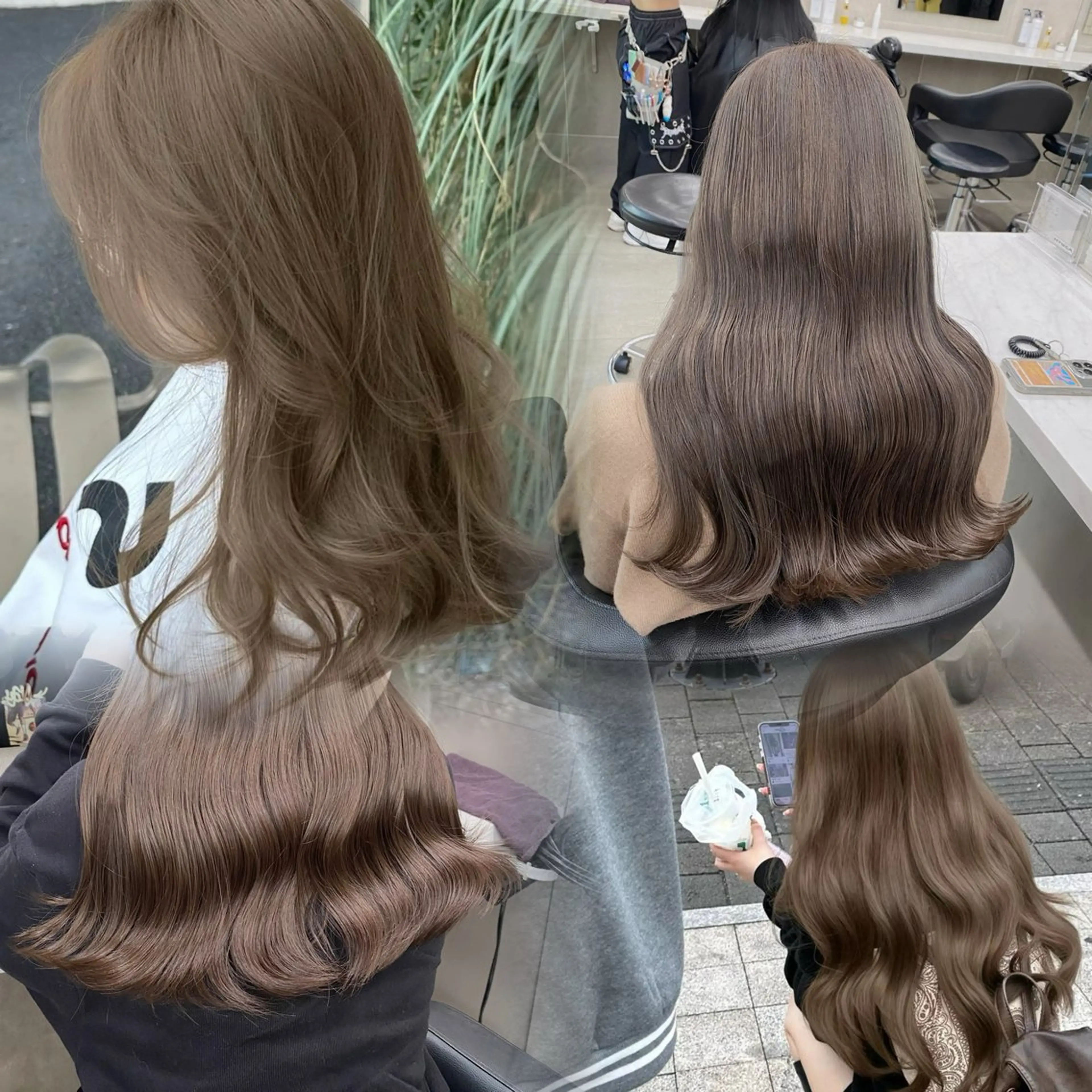 カラー カット ヘアカラー トリートメント ヘアセット 韓国レイヤー似合わせ 透明感カラー飛我💗のヘアスタイル