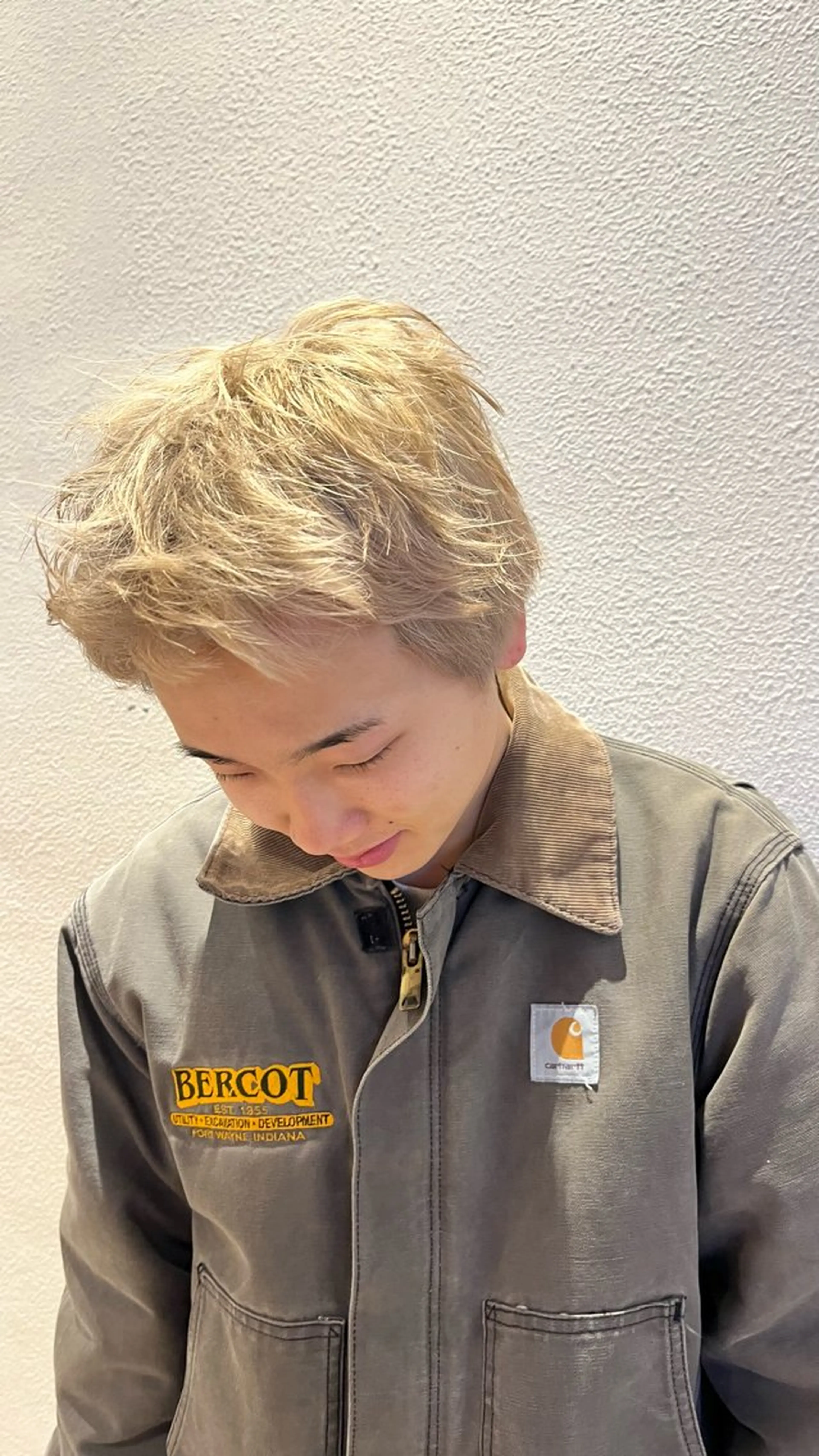 ショート メンズ ヘアカラー メンズパーマ/ メッシュ📍ﾕﾘのヘアスタイル