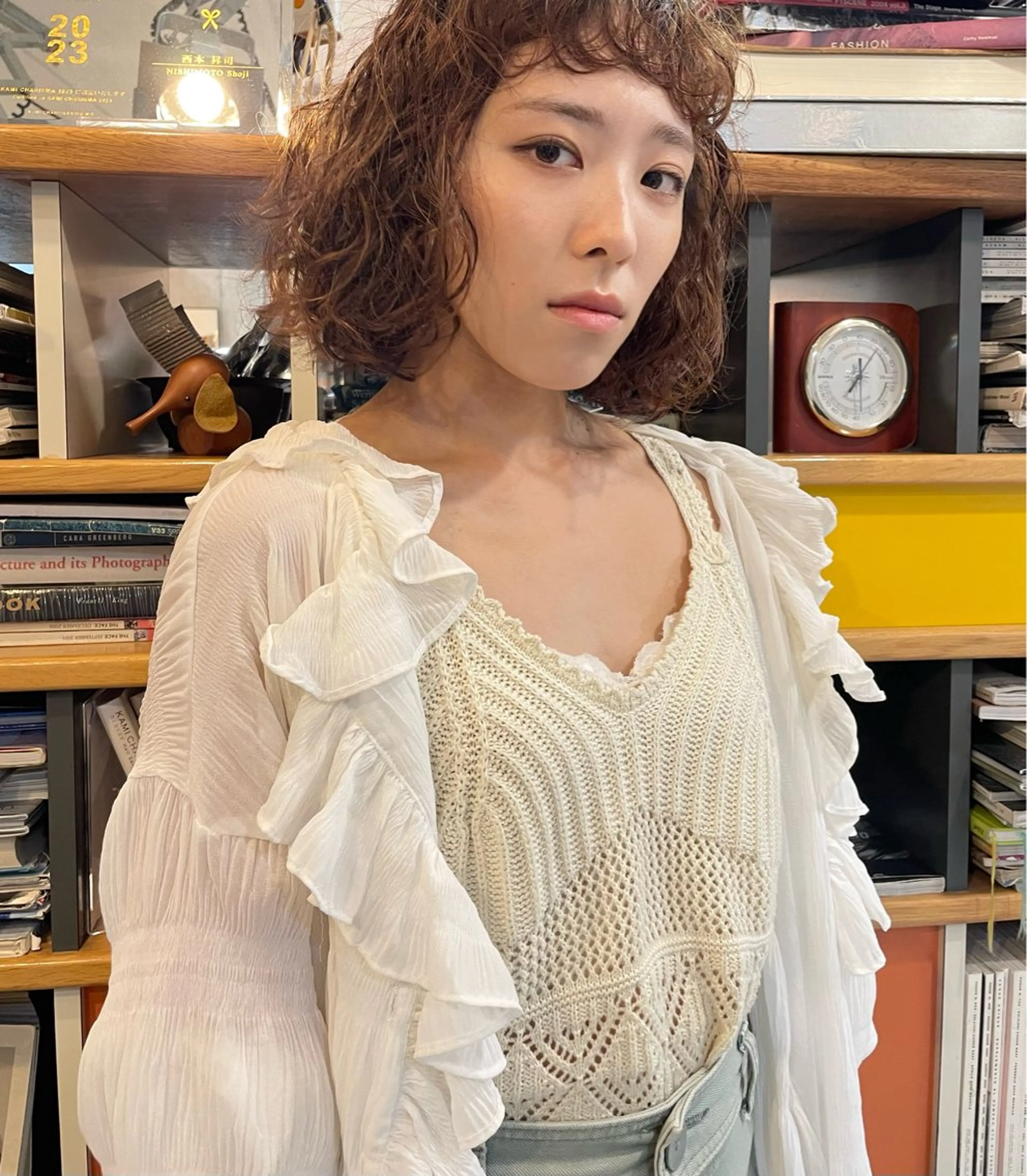 ミディアム パーマ パーマ 透明感カラー/パーマ hitomiのヘアスタイル