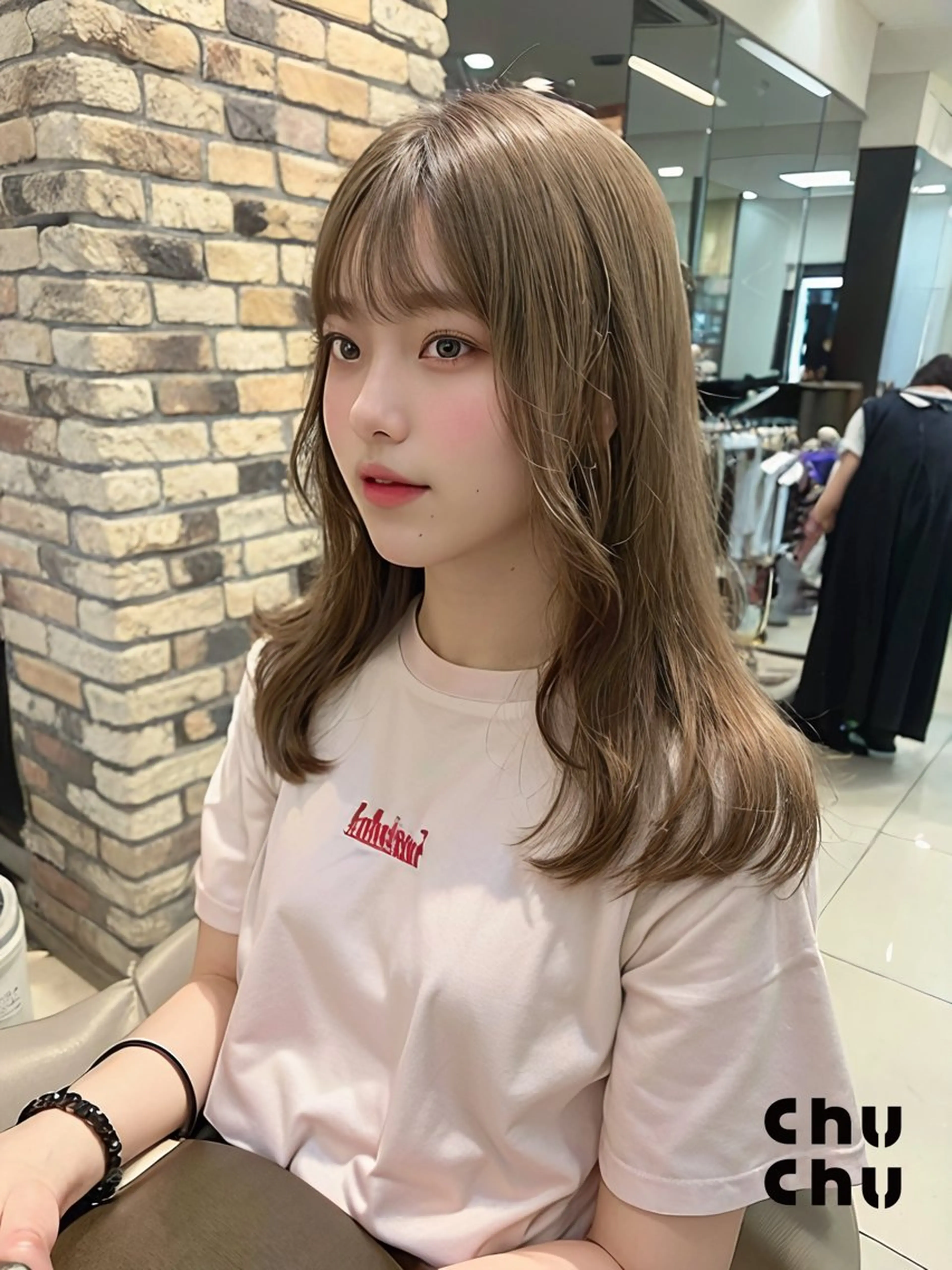 セミロング カラー ヘアカラー トリートメント 馴染ませNo.1🧃 エクステ・アレンジのヘアスタイル