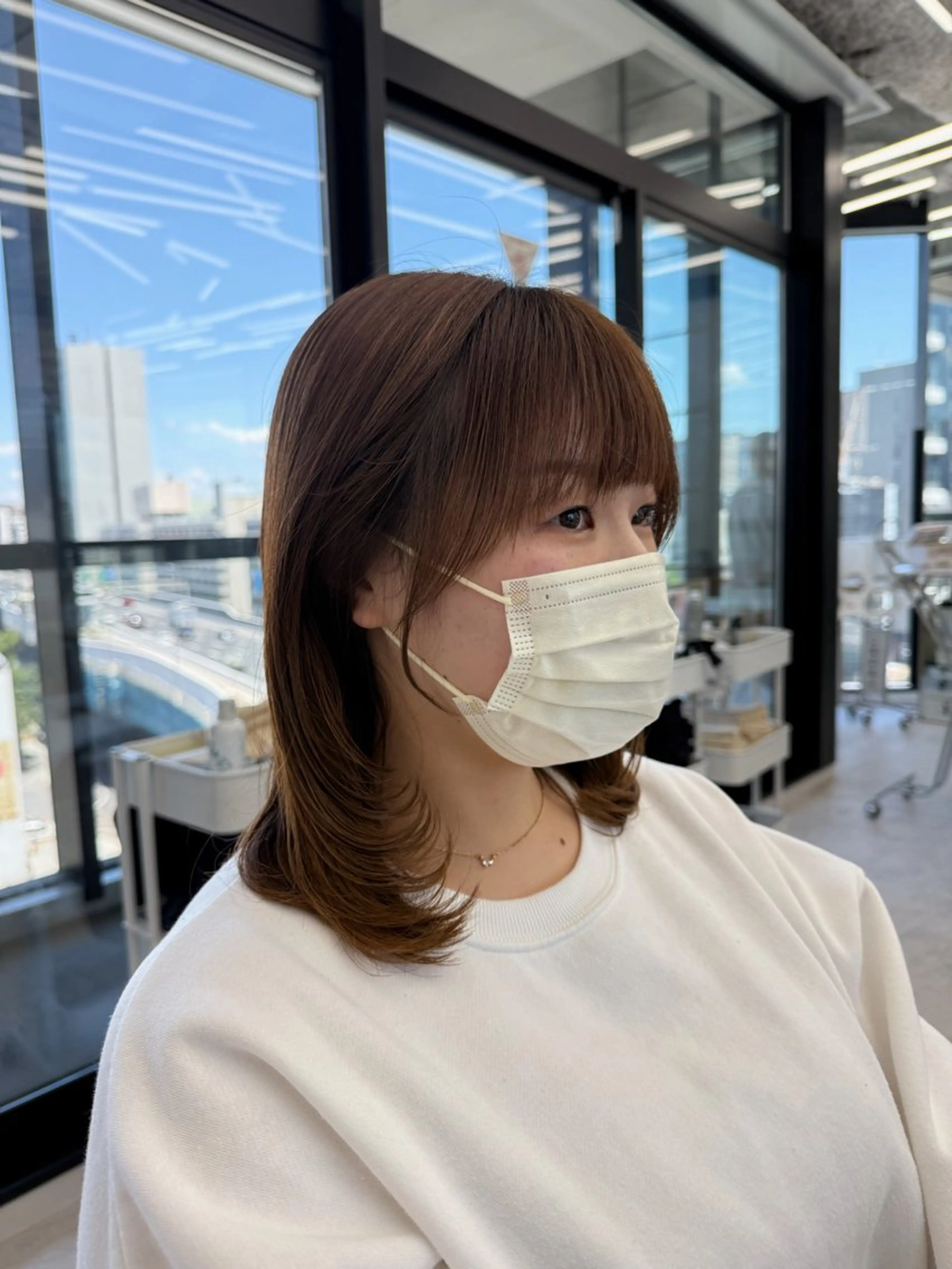 ミディアム 顔周りカット AISA viewNAGOYAのヘアスタイル