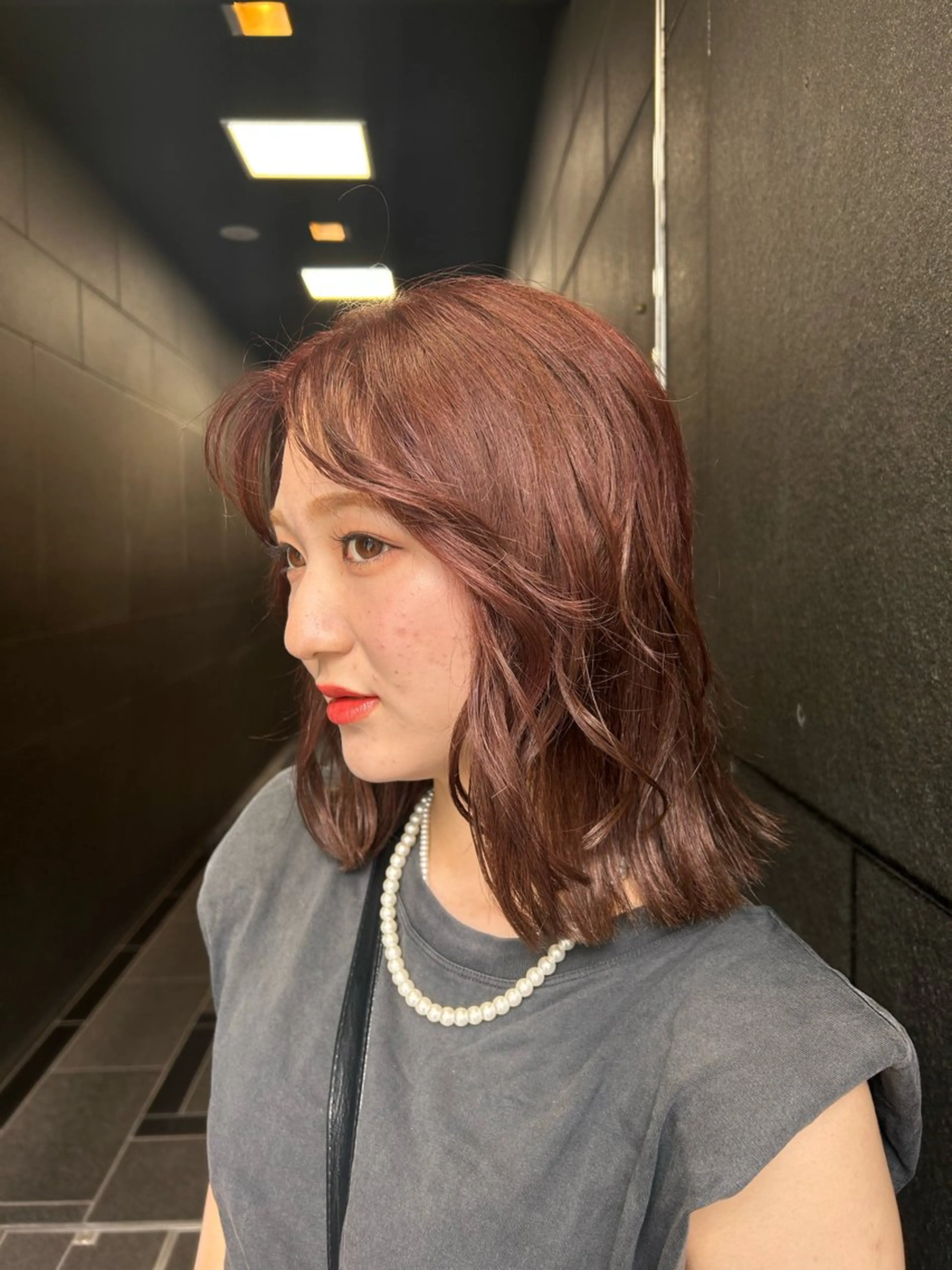 ミディアム カラー ブリーチ ブラウンカラー ブリーチなしカラー ピンクカラー ピンクブラウン 透明感/ベージュ /kazui🐈のヘアスタイル