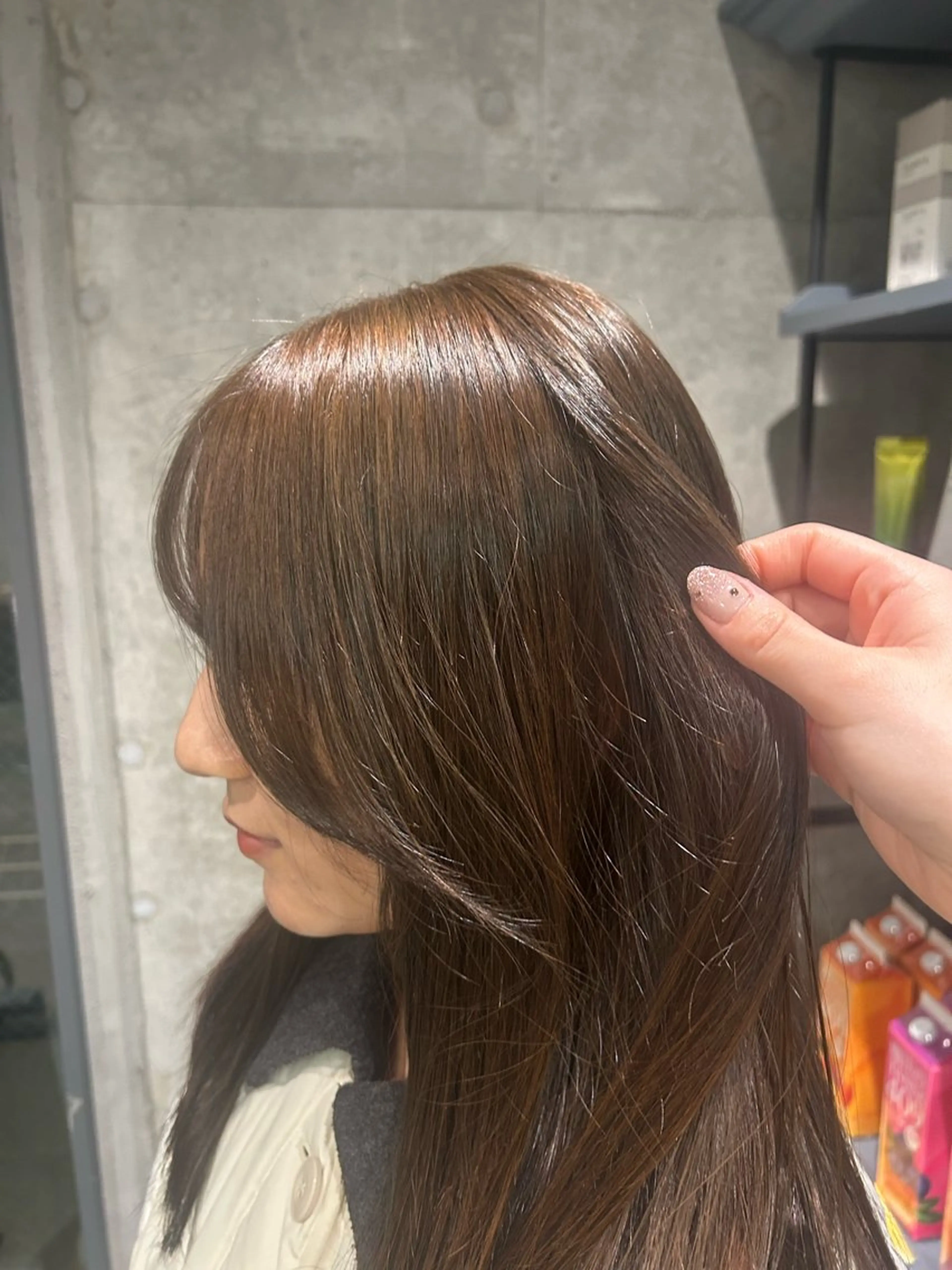 ロング カラー 透明感カラー/縮毛/ chino🍀のヘアスタイル