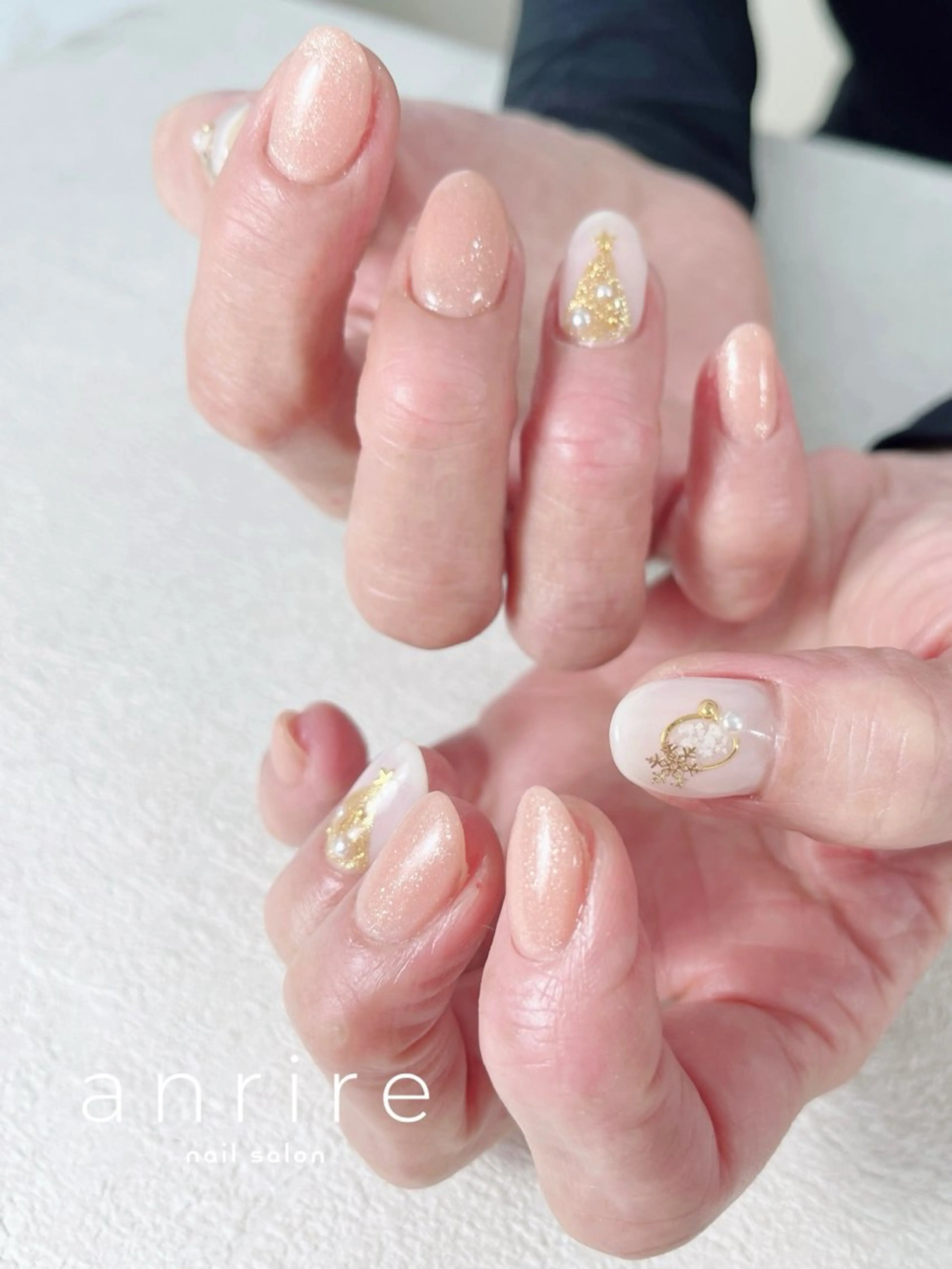 ネイル ジェルネイル キラキラネイル ラメ(グリッター) パラジェル ピンク ハンドネイル nailsalon anrireのネイルデザイン