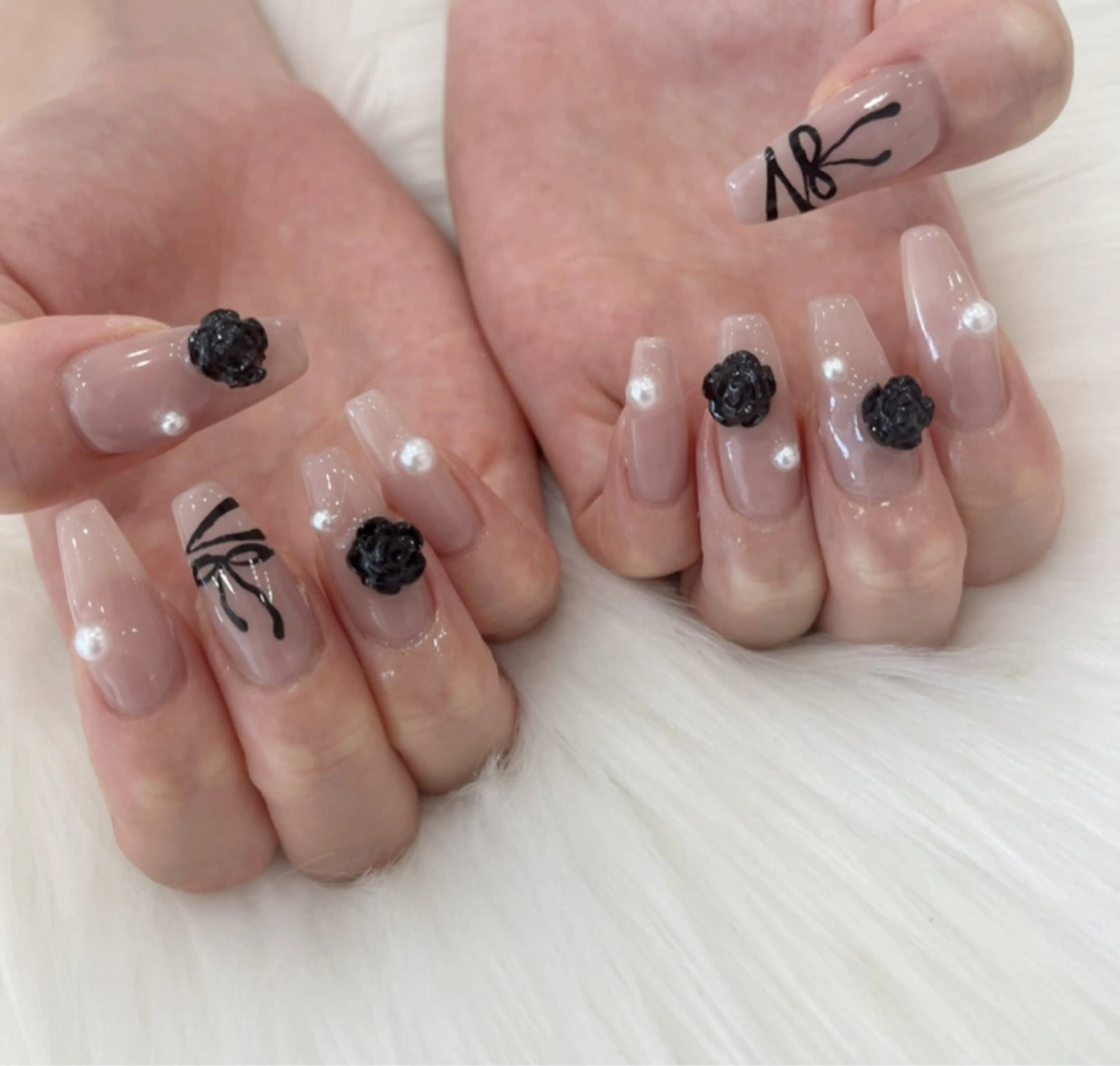 ネイル 長さ出し フットネイル ジェルネイル 韓国ネイル マグネットネイル #Amin nail salonのネイルデザイン