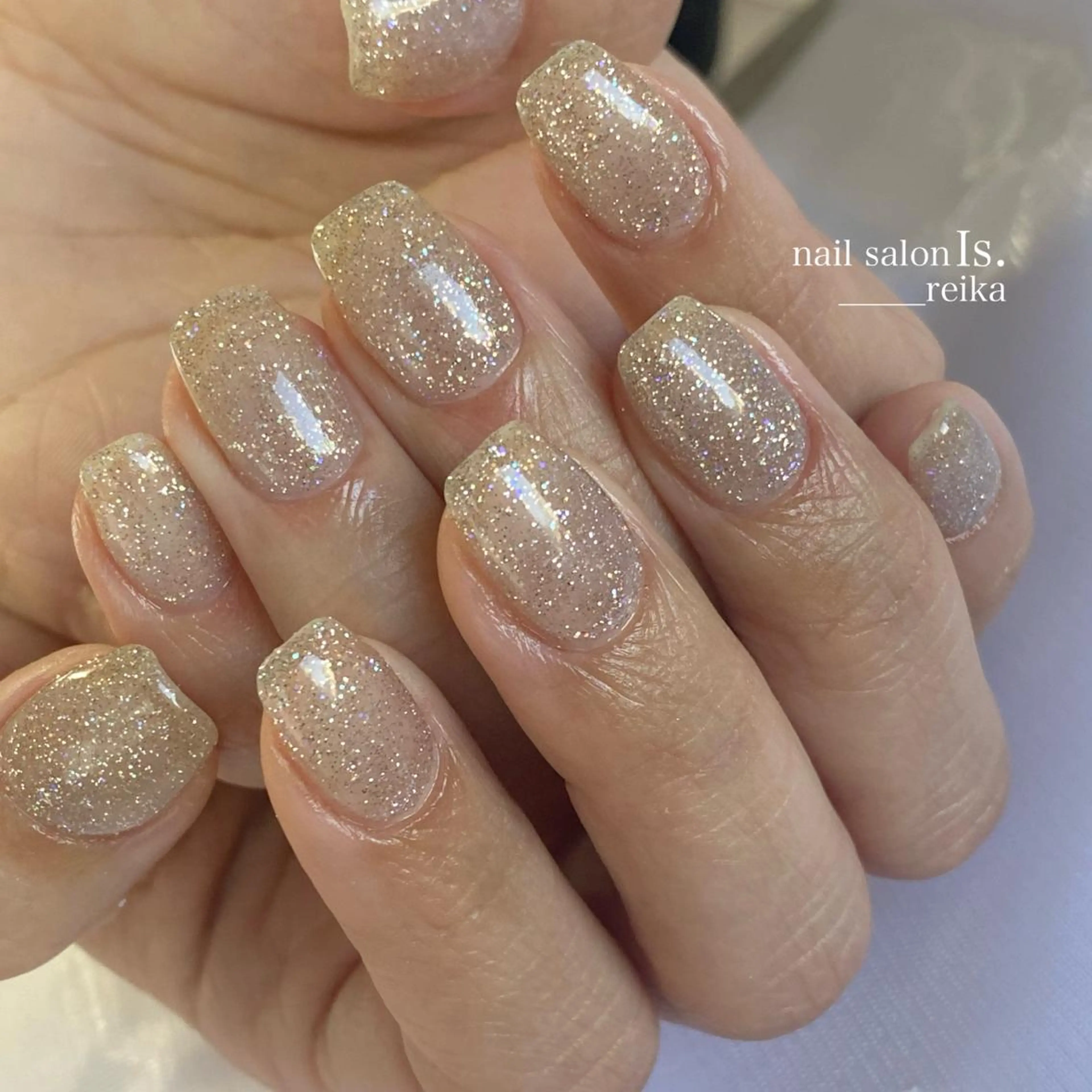 ネイル ラメ(グリッター) ワンカラーネイル nail salon Is.  reikaのネイルデザイン
