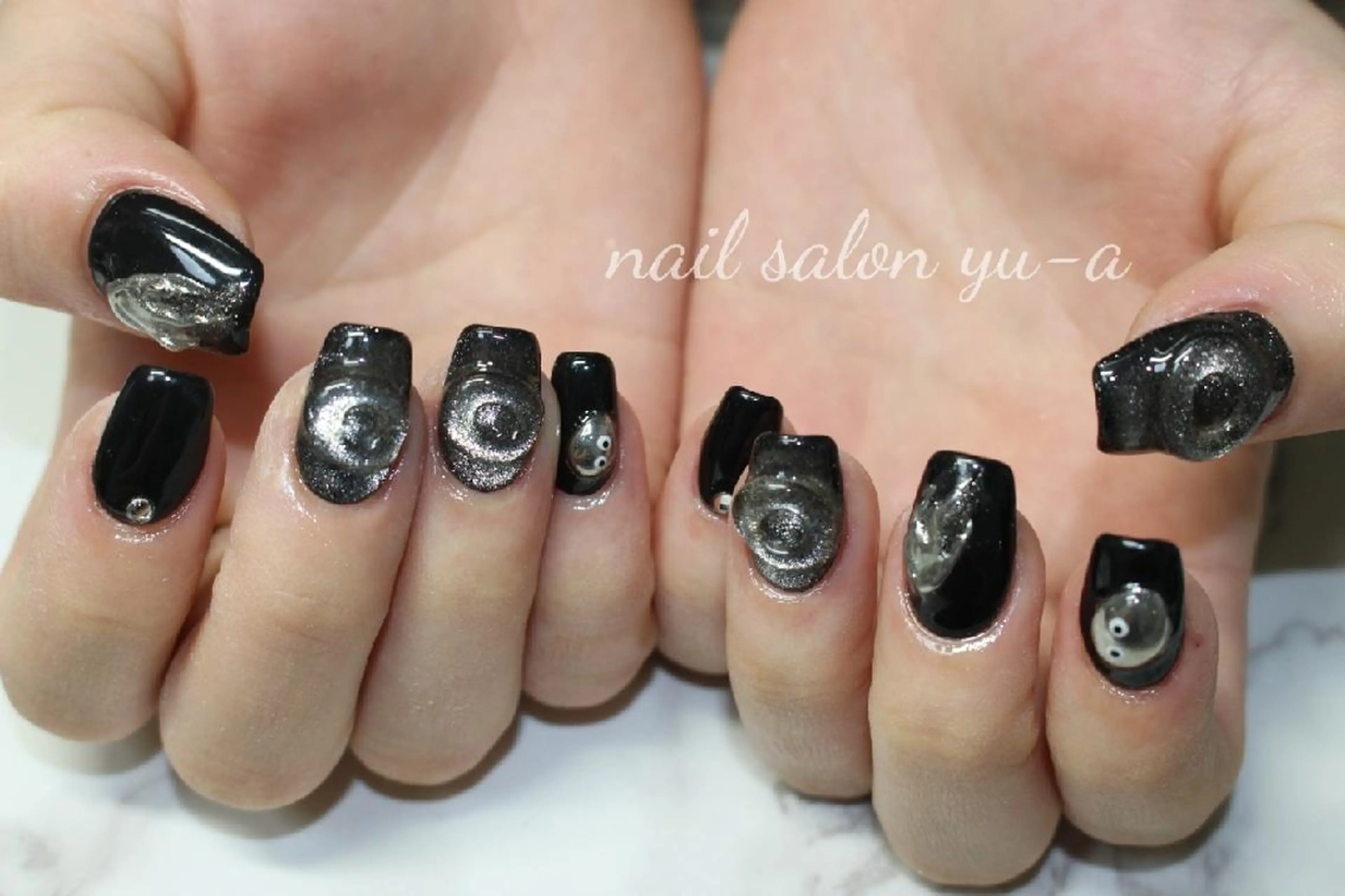 ネイル yu-a  スカルプ ネイルakiのネイルデザイン