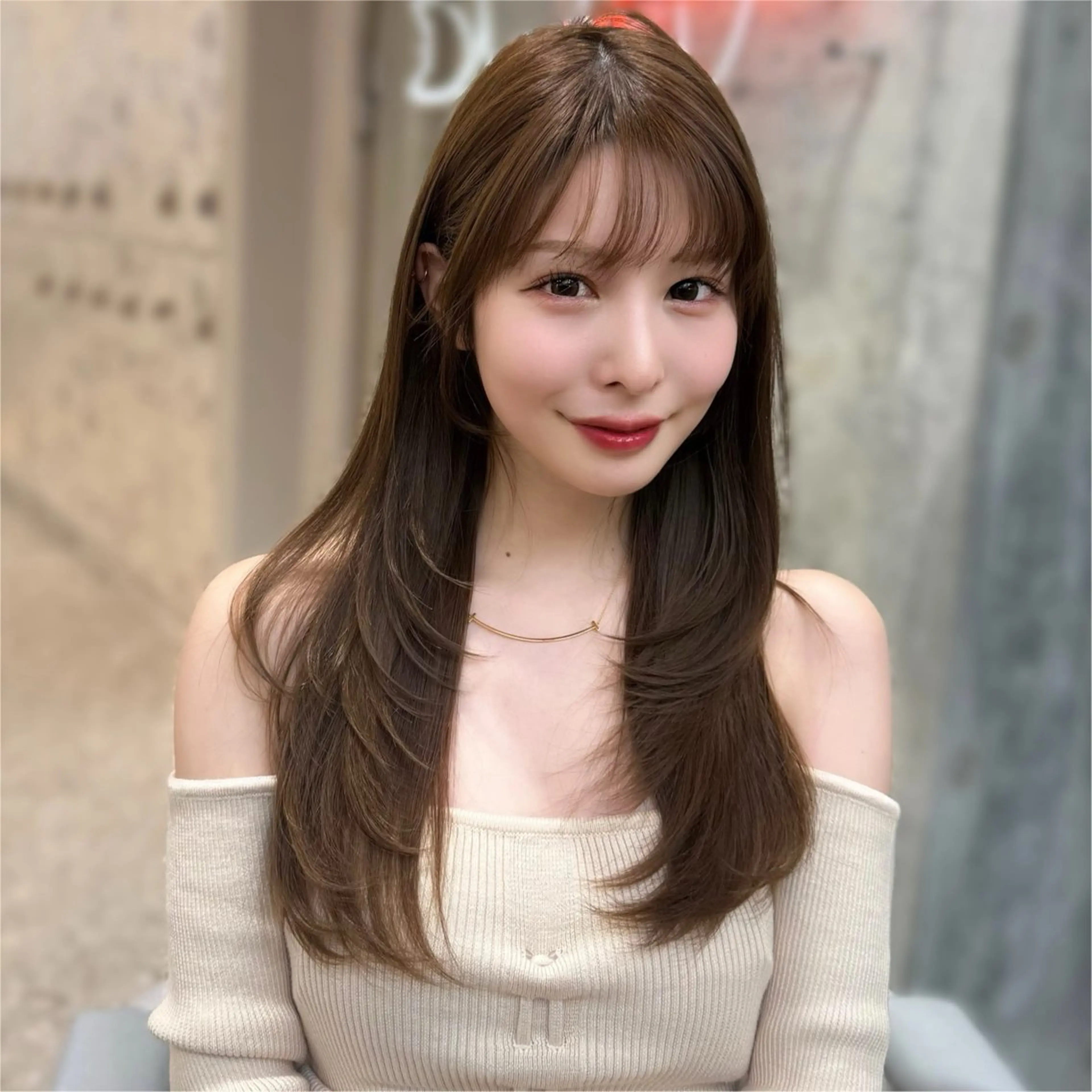 セミロング カラー カット ヘアカラー トリートメント 新宿/韓国風レイヤー 髪質改善/渋谷直樹のヘアスタイル