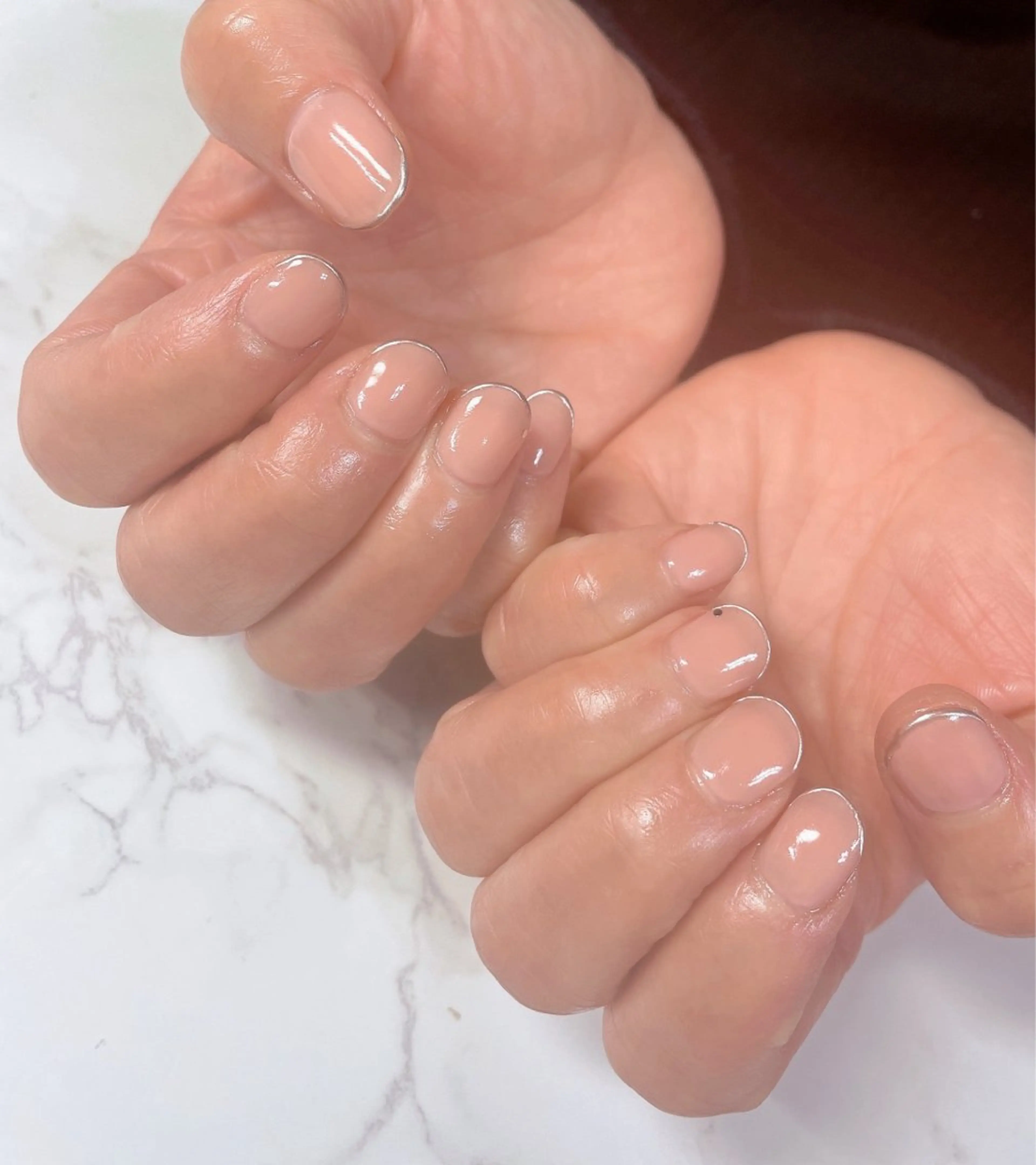 ネイル ワンカラーネイル シルバー A/C roomのネイルデザイン