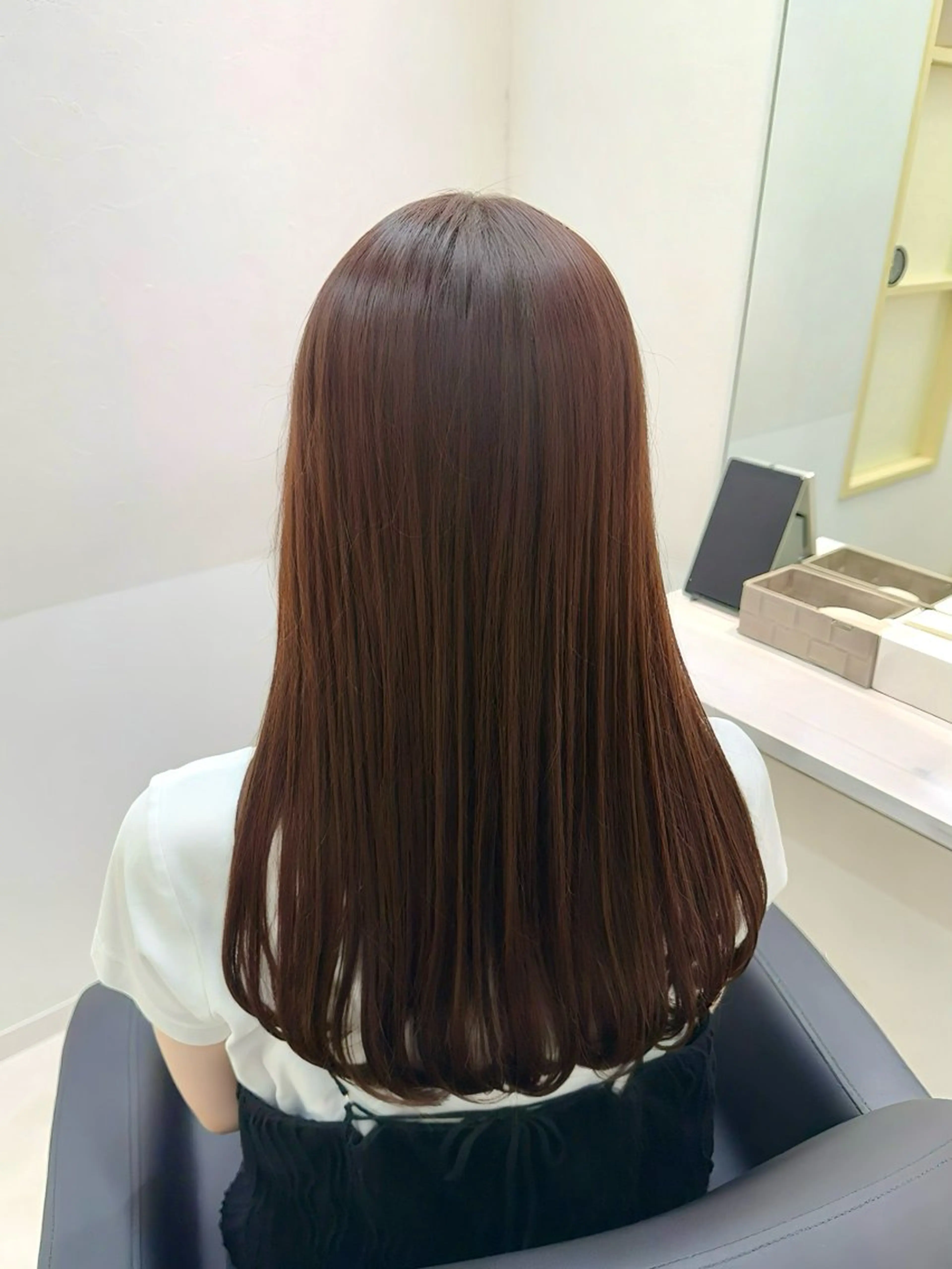 ロング ピンクブラウン トリートメント ヘアカラー 三宮/艶髪カラー /縮毛矯正/北條弘樹のヘアスタイル