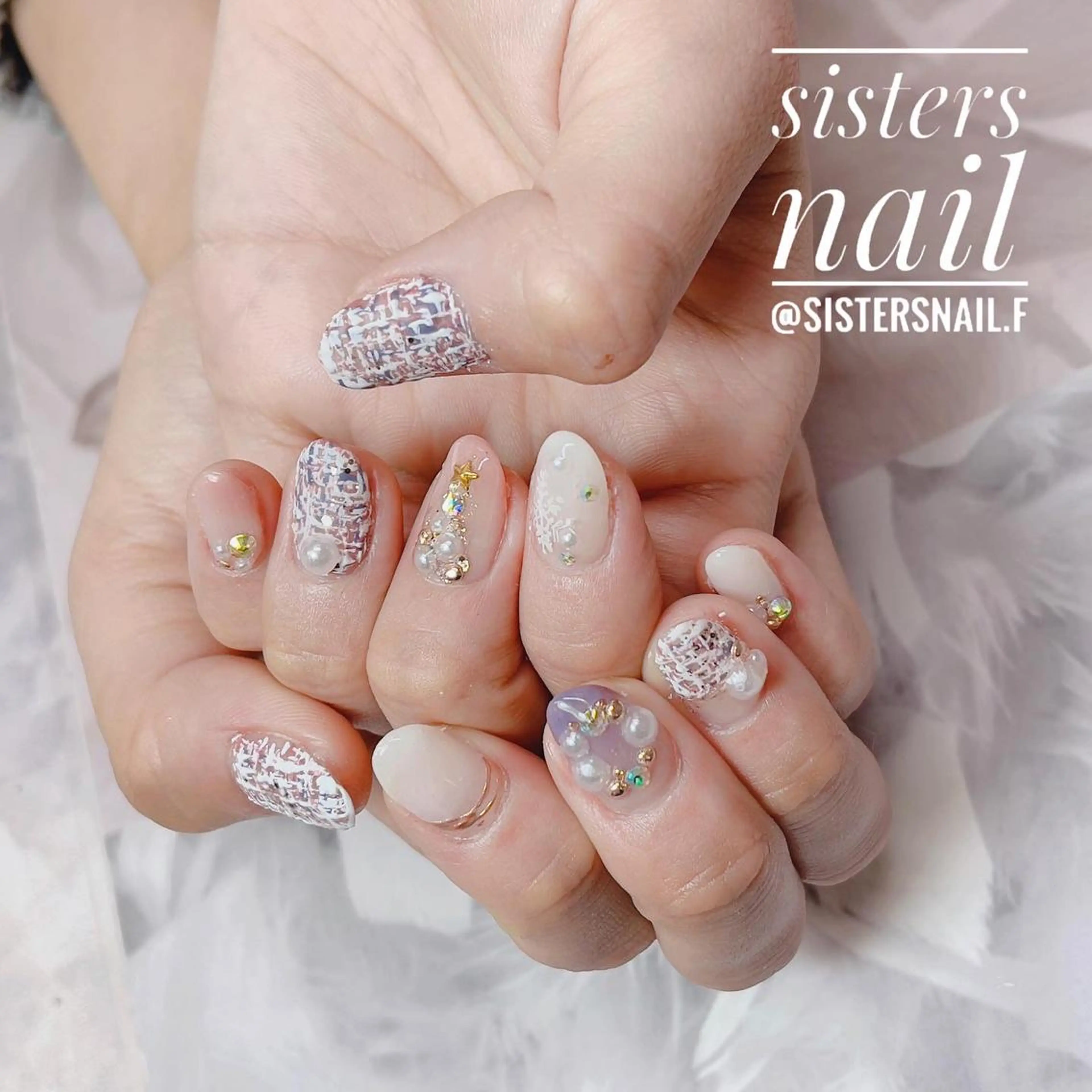 ネイル アートネイル ゴージャス キラキラネイル マットネイル ミラーネイル sisters nail.fのネイルデザイン