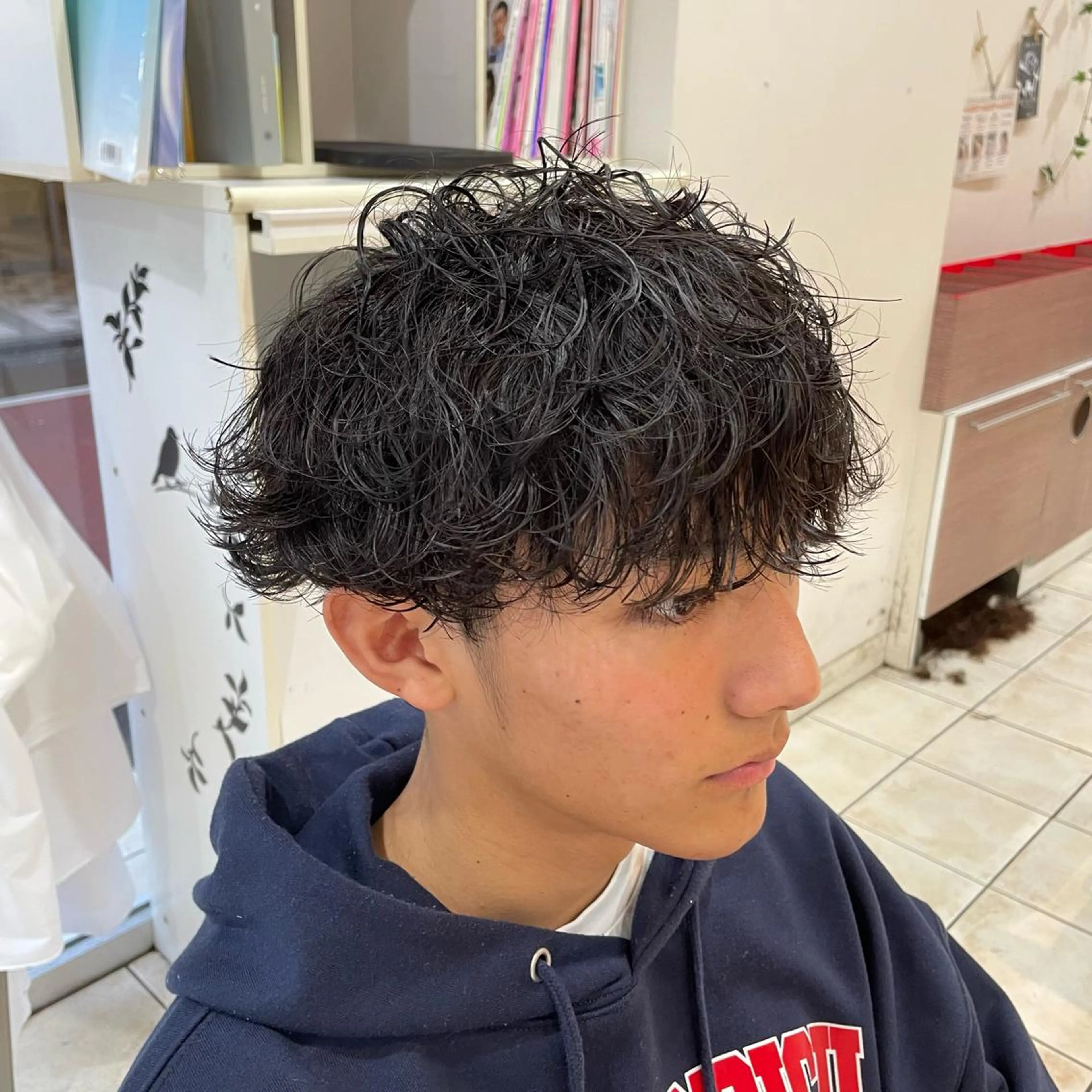 ショート パーマ メンズ シャドウパーマ/縦落 ちパーマ 大久保拓実のヘアスタイル