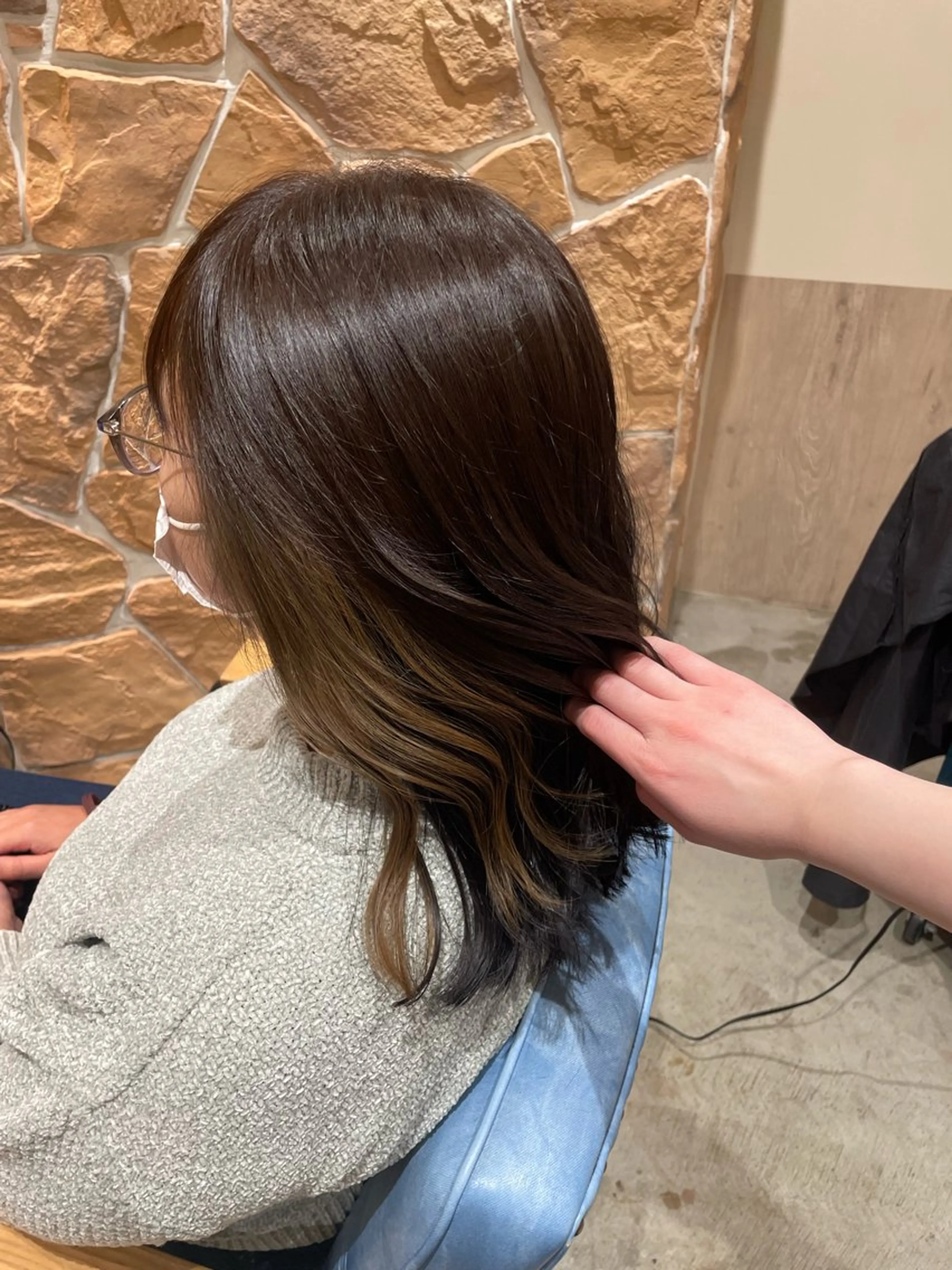 セミロング カラー イヤリングカラー 麻生 雪菜のマツエク・マツパデザイン