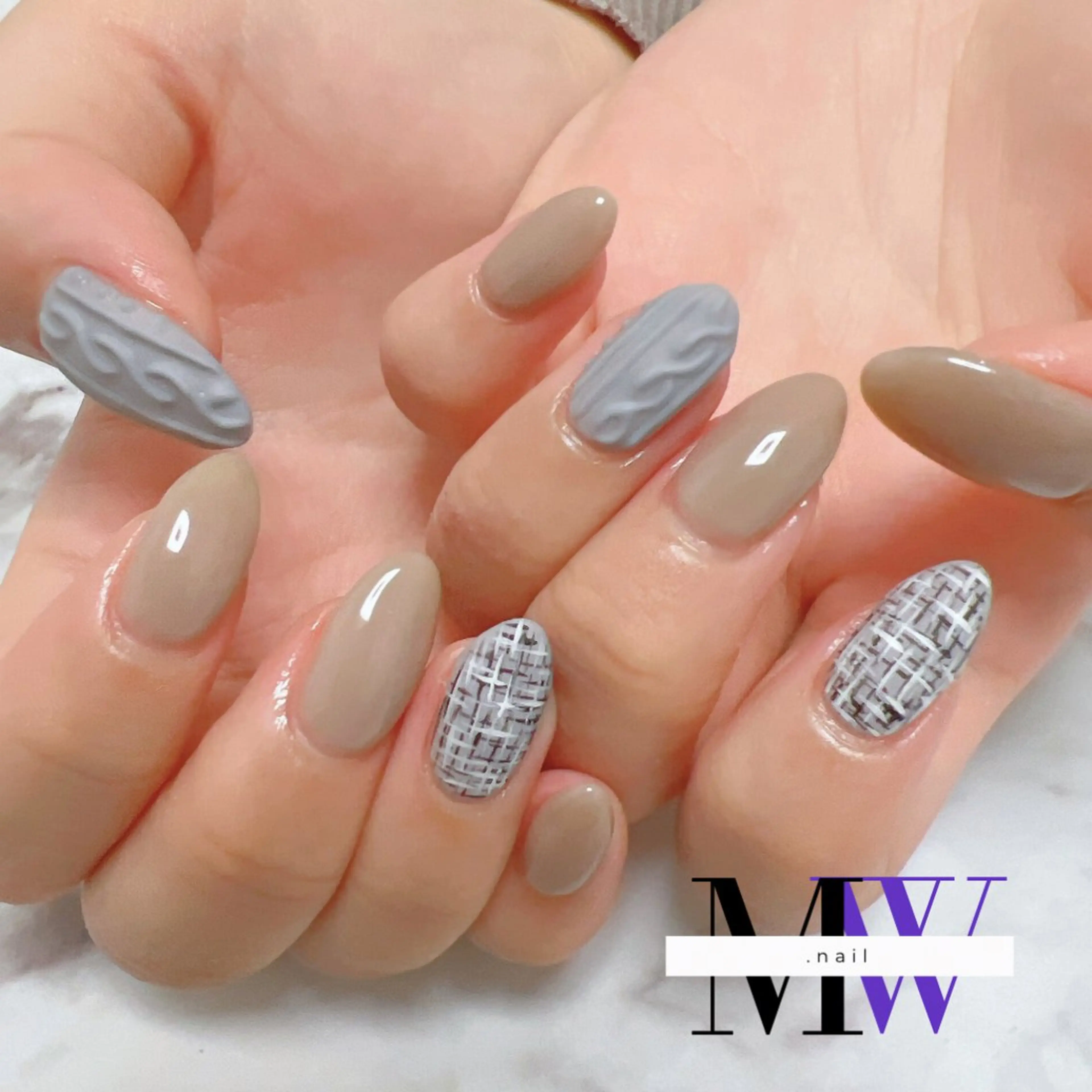 ネイル ツイードネイル ハンドネイル MW .nailのネイルデザイン