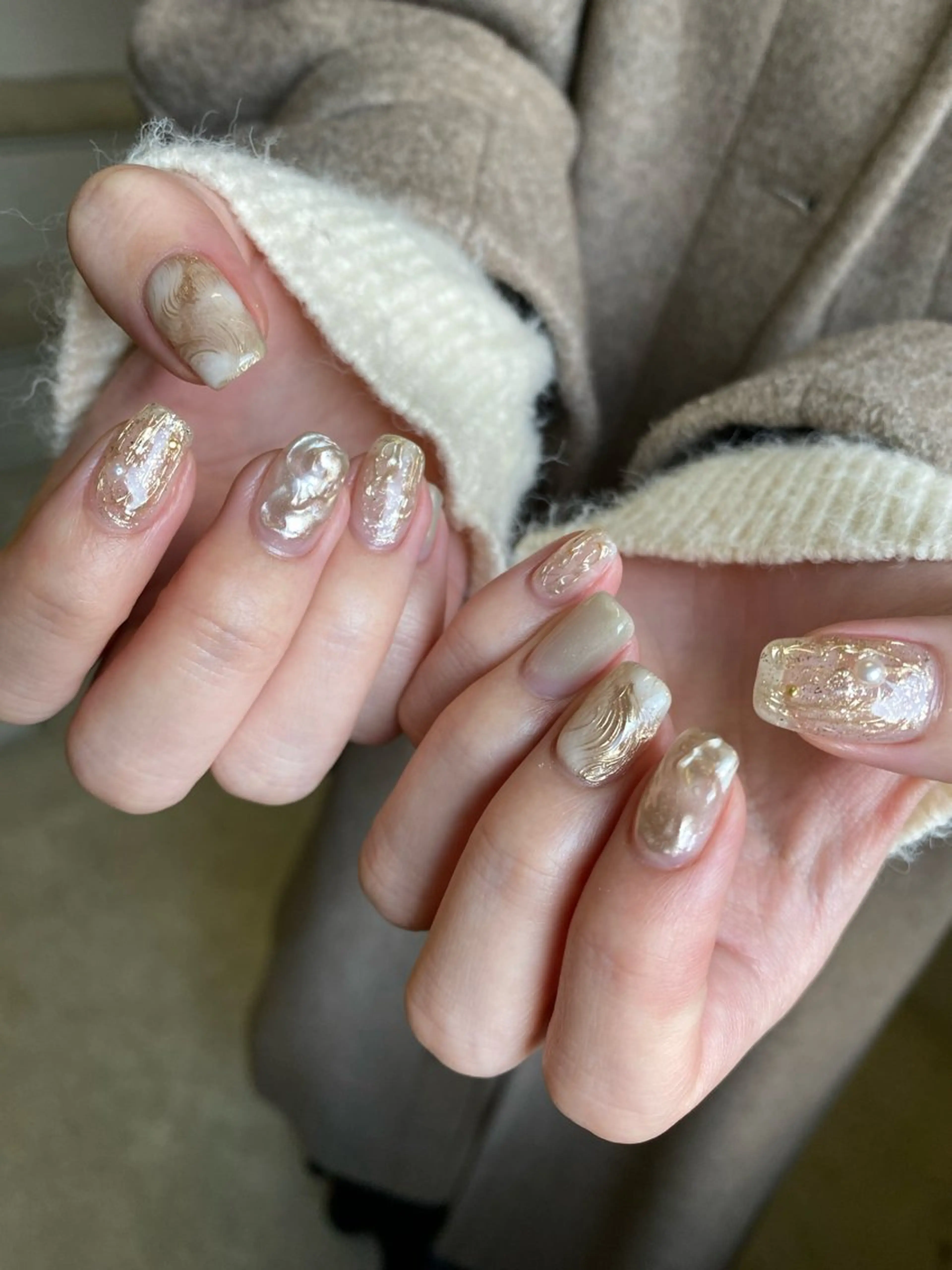 ネイル ジェルネイル マグネットネイル 持ち込み ニュアンスネイル ワンカラーネイル ハンドネイル 草加ニュアンスネイル 🌚hersのネイルデザイン