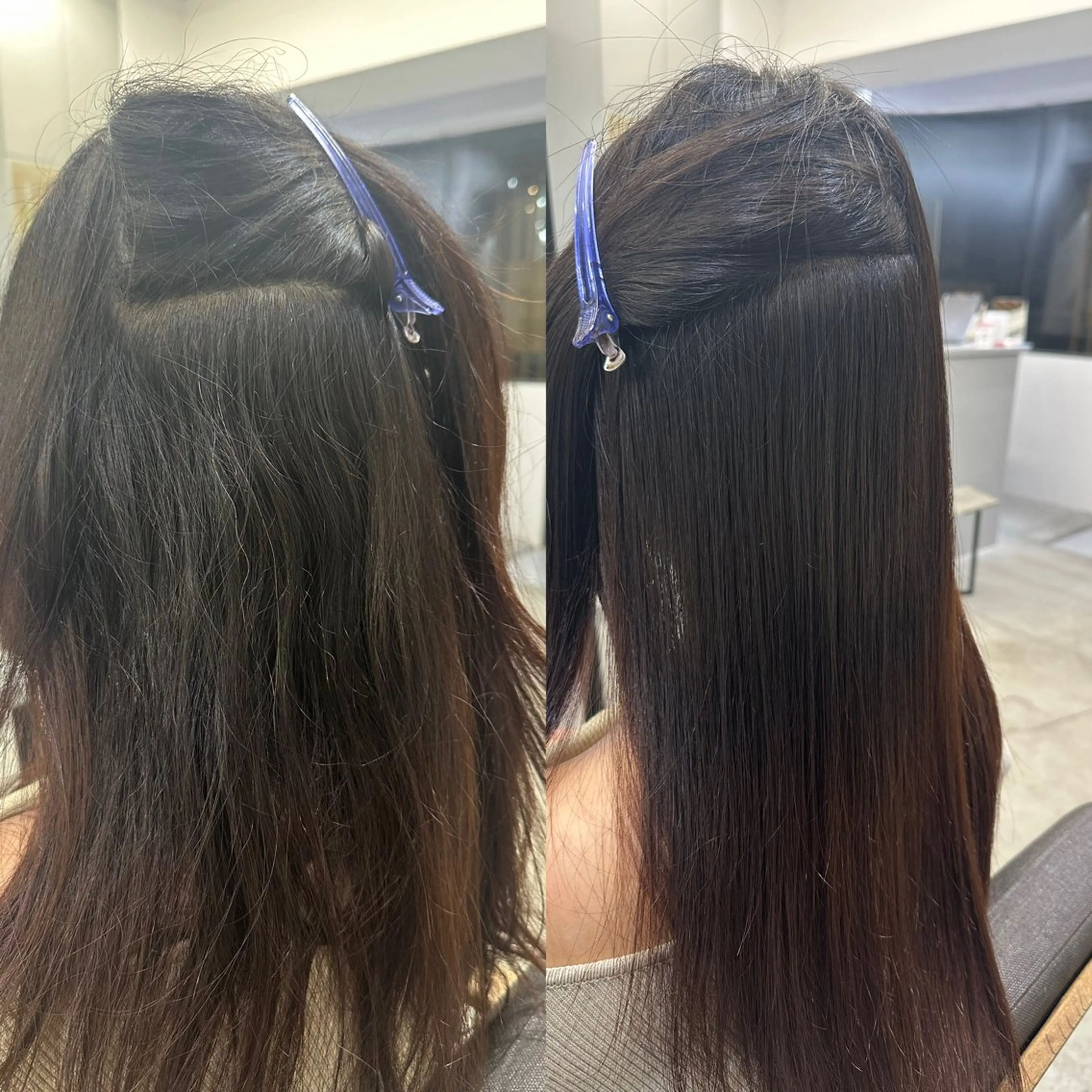 ロング 縮毛矯正 絶対綺麗な暖色カラー 🎯あります✨増渕✨のヘアスタイル