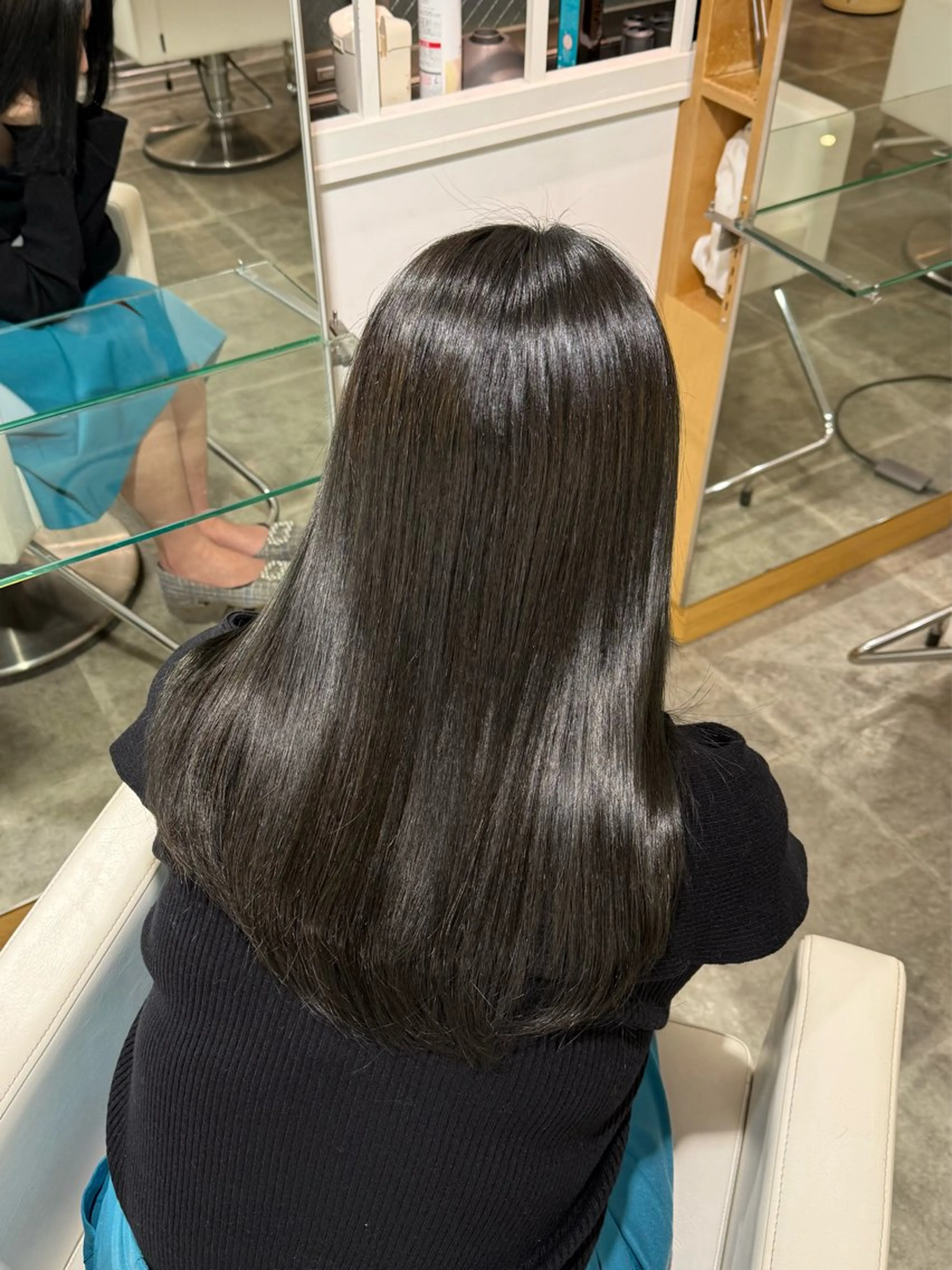 ロング カラー ブルーカラー 原宿♡透明感カラー♡ 縮毛矯正【MAYU】のヘアスタイル