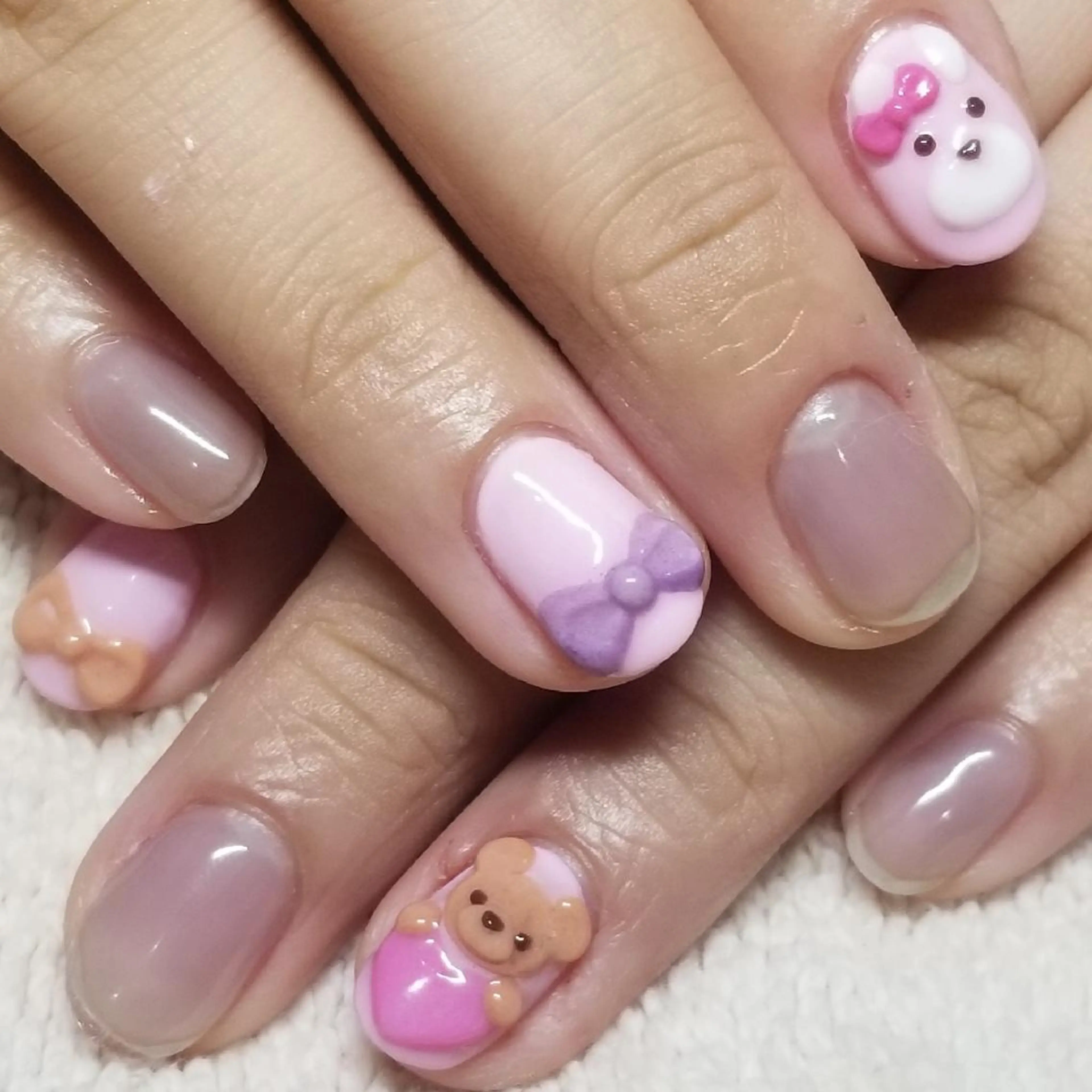 ネイル クリアネイル リボン ハンドネイル よしだ ひろきのネイルデザイン