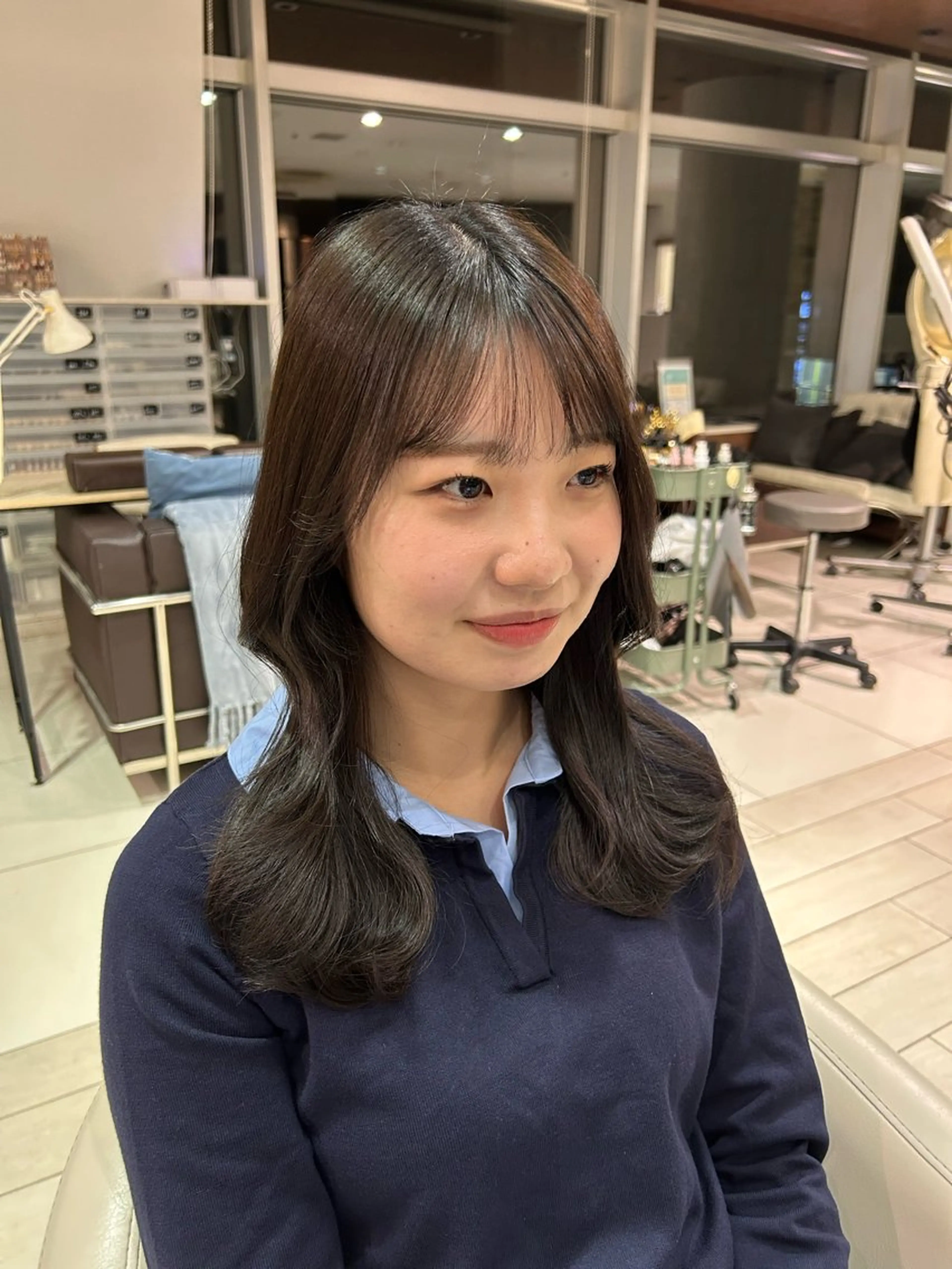 ロング カラー 市川 奈緒のヘアスタイル