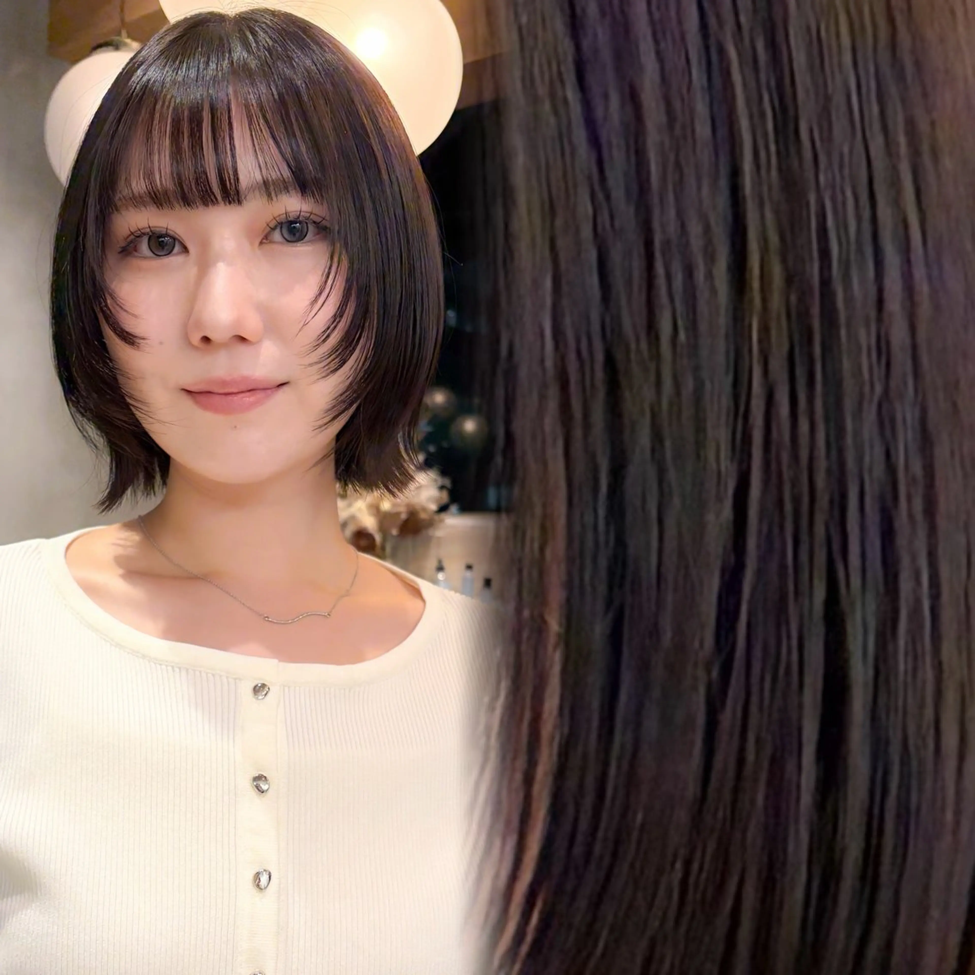ミディアム カラー カット ヘアカラー トリートメント ヘッドスパ ♥️ボブレイヤー/ minami♥️のヘアスタイル