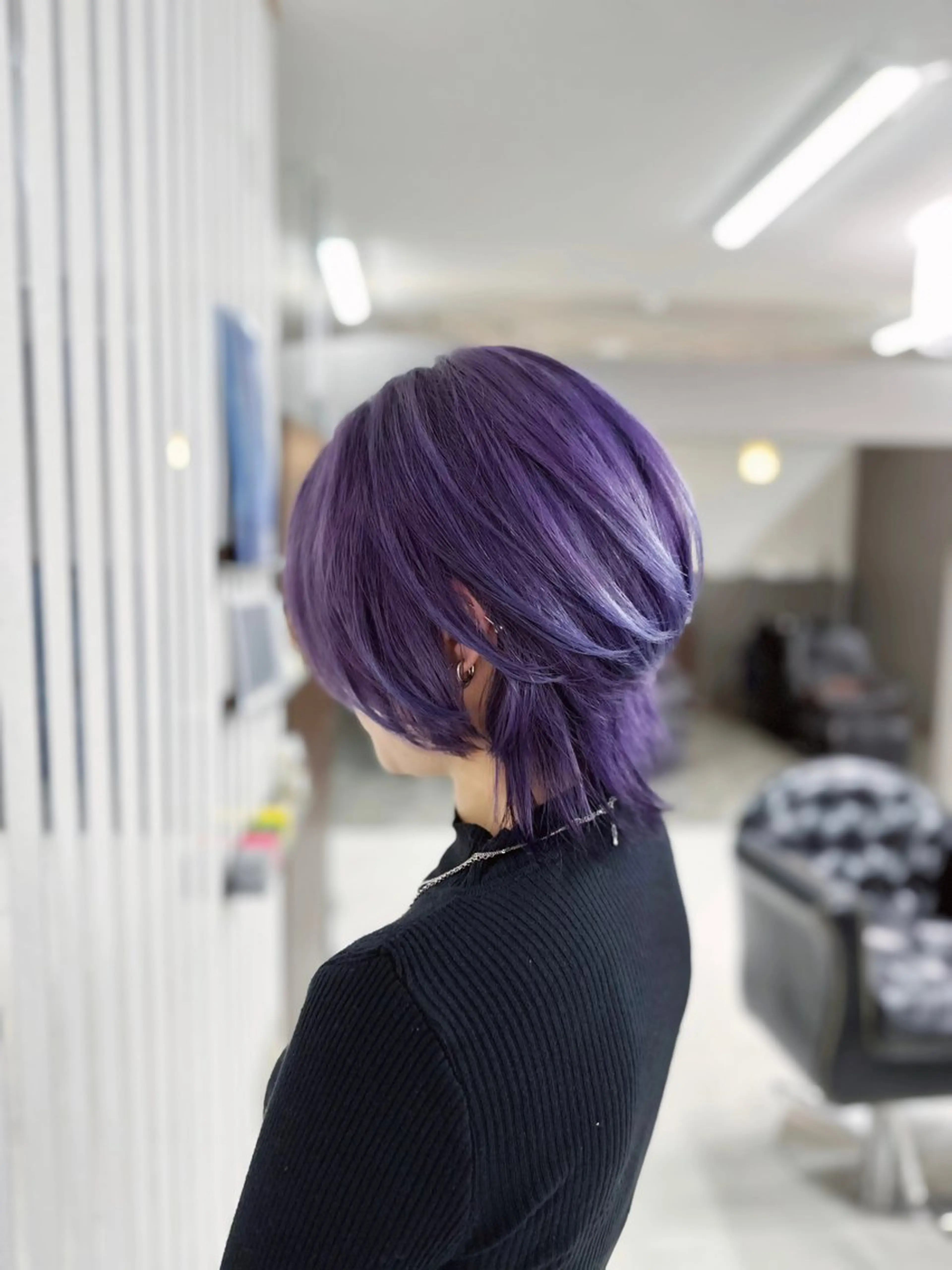 ミディアム カラー パープルカラー ウルフカット ヘアカラー トリートメント YURI ✨のヘアスタイル