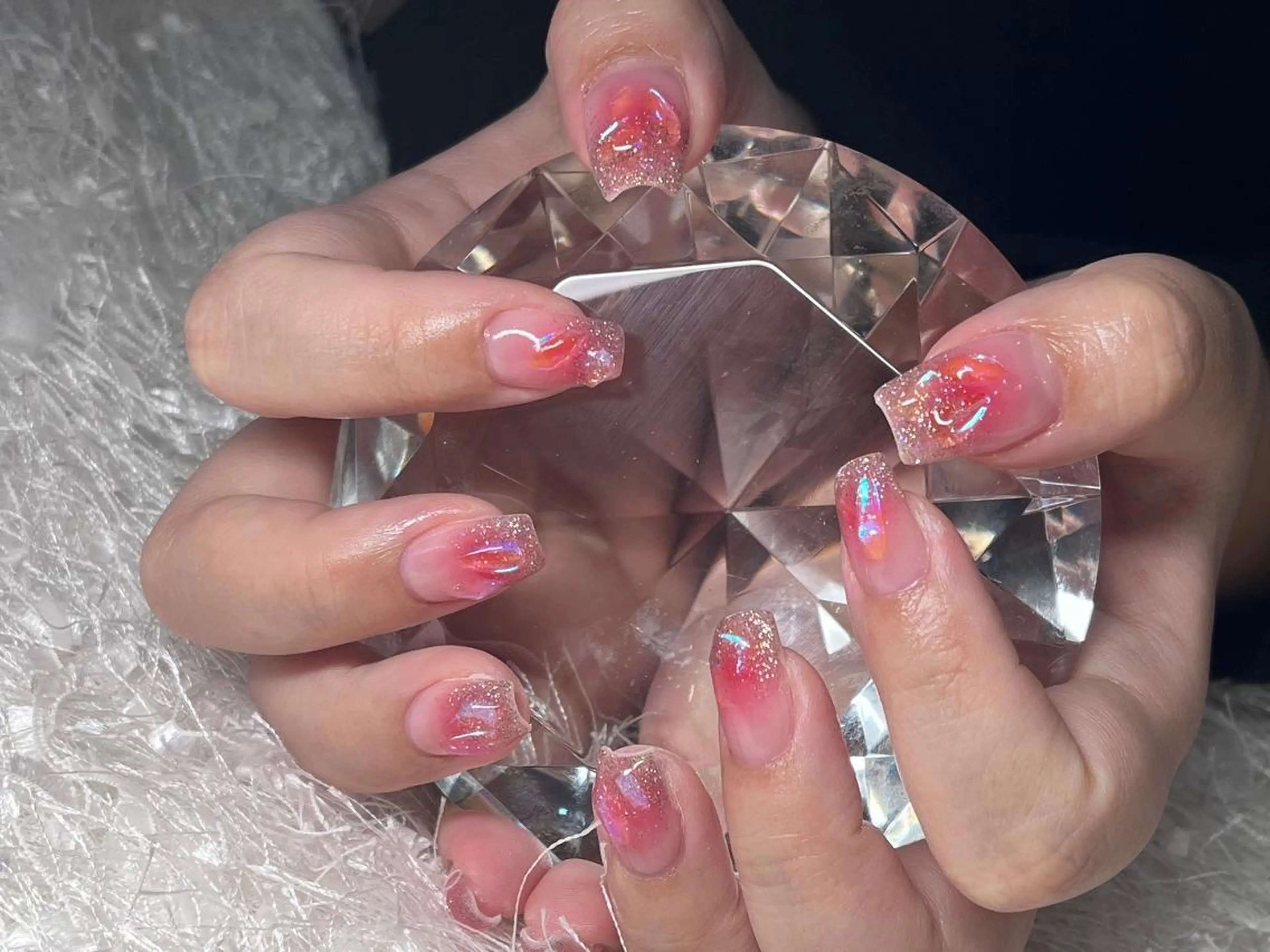 ネイル チークネイル 長さ出し フレンチネイル ジェルネイル グラデーション ハンドネイル Nail&eye Belire 新宿のネイルデザイン