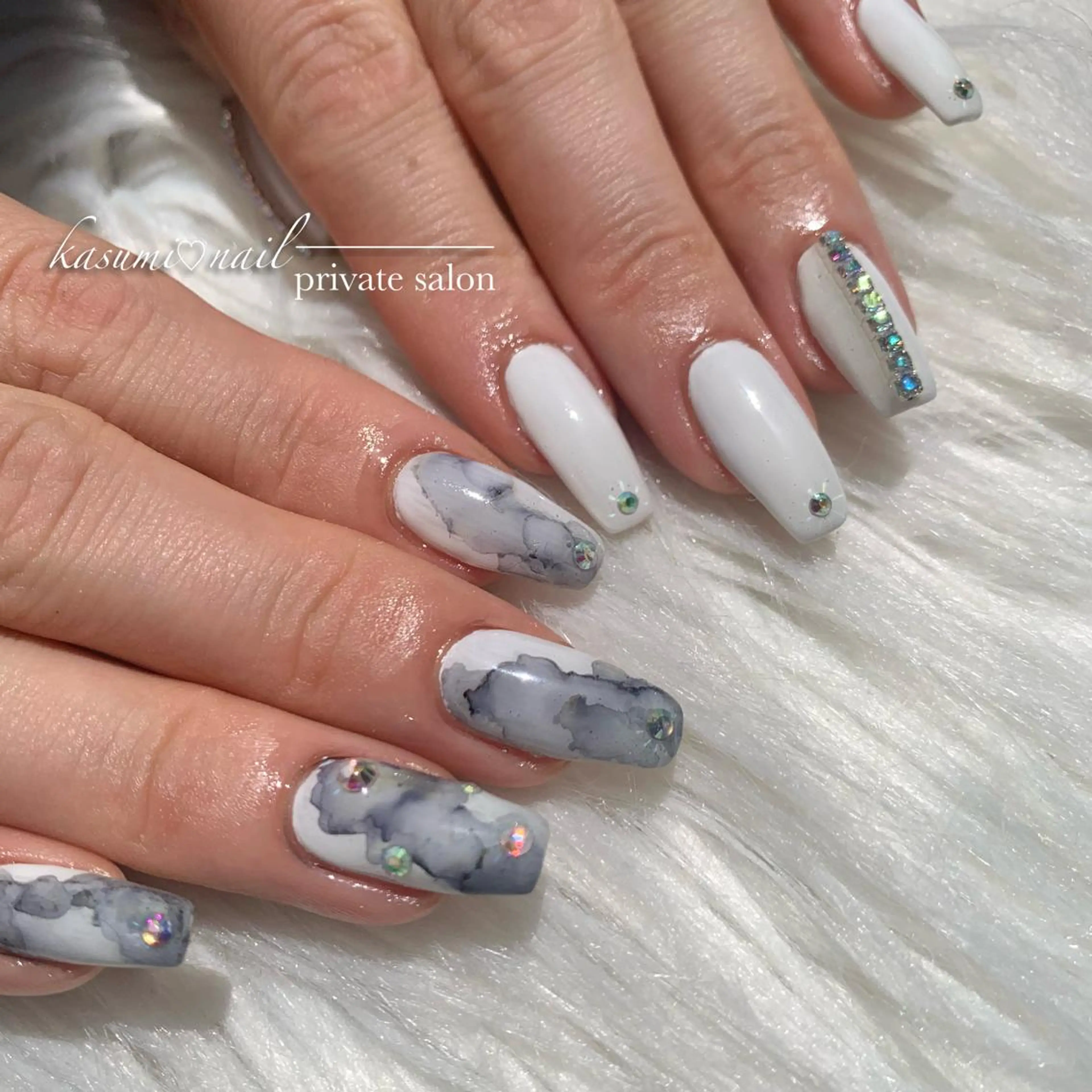 ネイル アートネイル フットネイル フレンチネイル ロングネイル マグネットネイル KASUMI♡ Nailのネイルデザイン