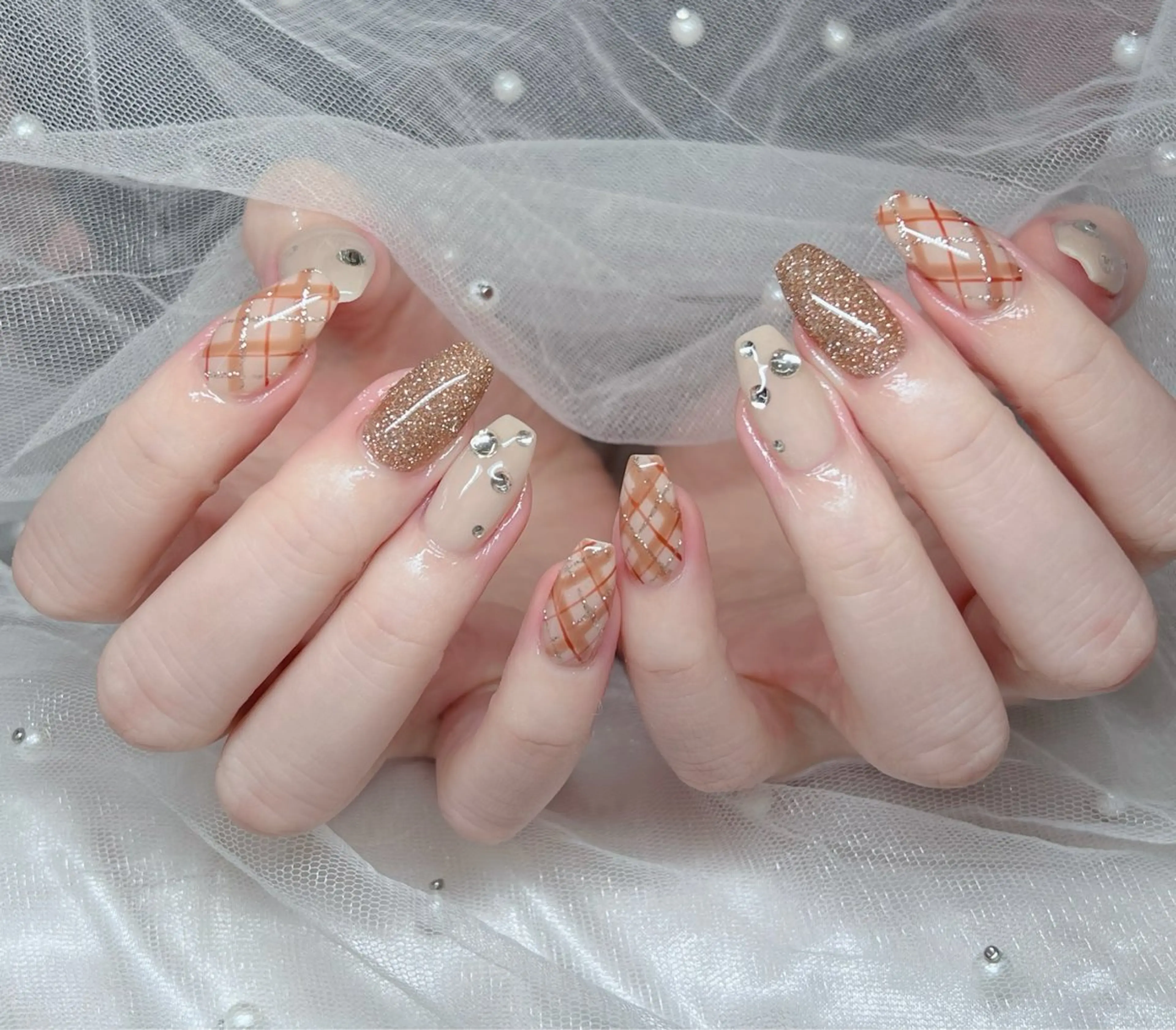 ネイル 🎀PG🩵 ネイルサロンのネイルデザイン