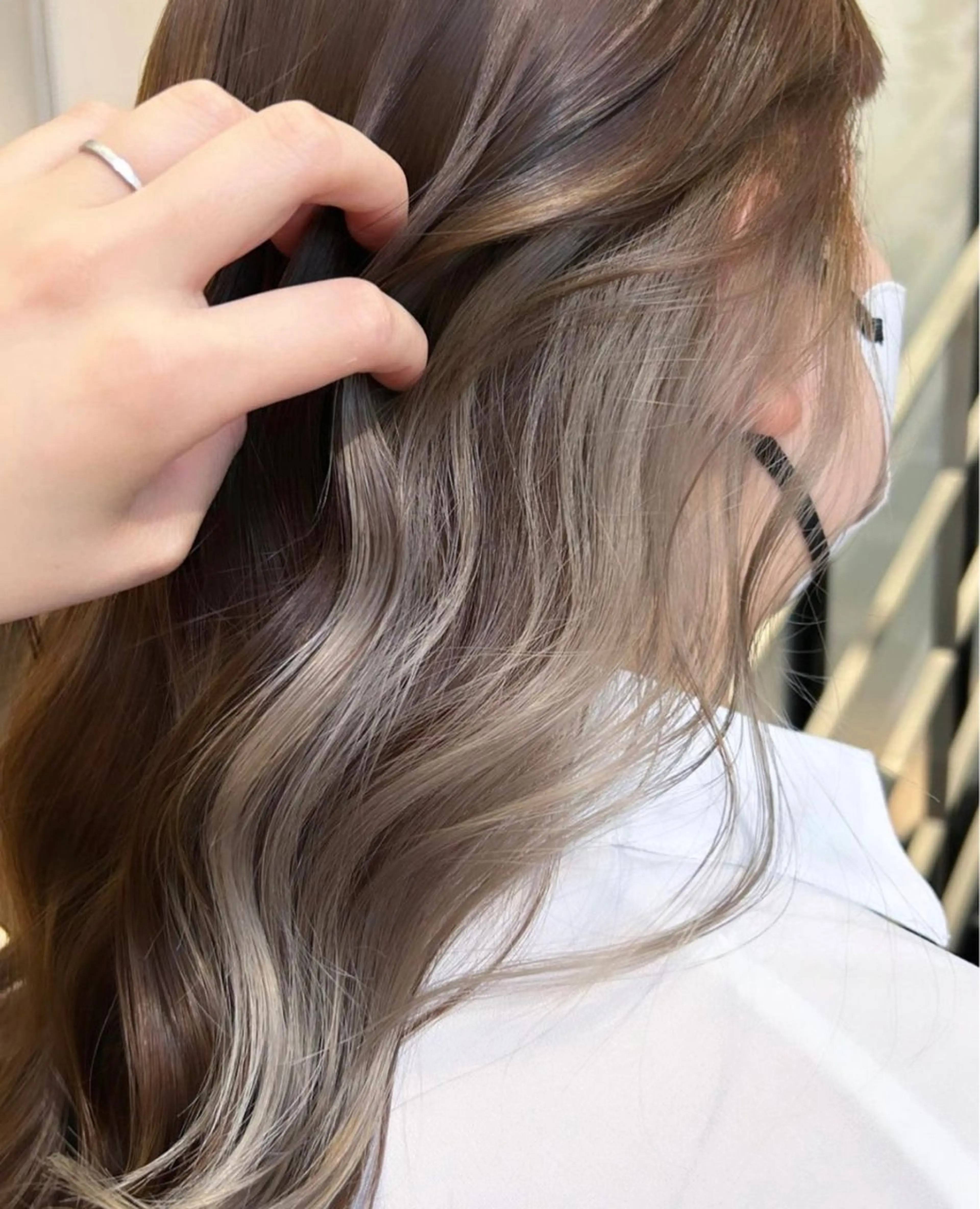 ロング カラー パーマ ヘアアレンジ ベージュカラー ブリーチ インナーカラー ブリーチなしカラー カット ヘアカラー stylist 🌸 kana.のヘアスタイル