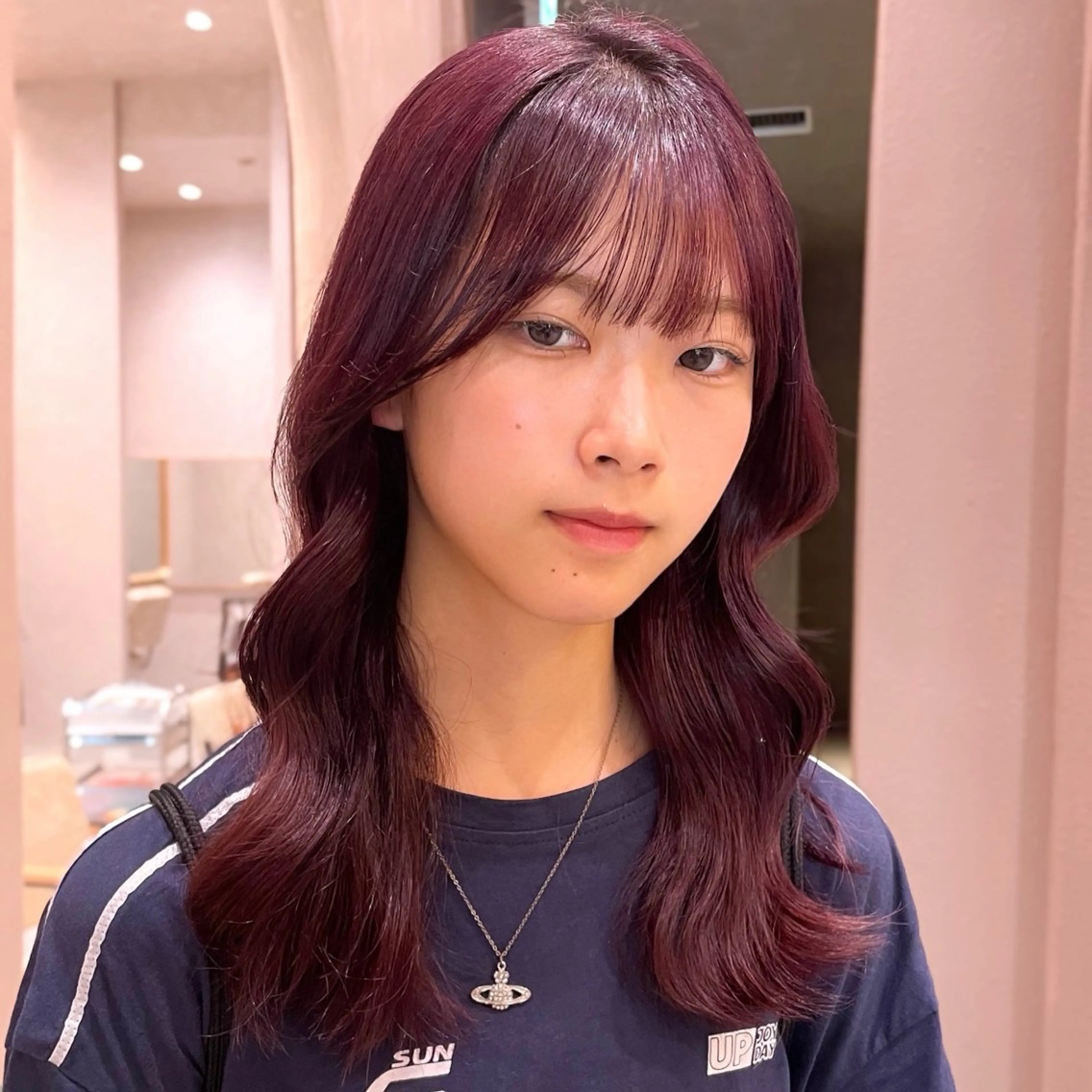 ミディアム カラー ブリーチ ヘアカラー レイヤー/柔らか 透明感カラー/ゆきなのヘアスタイル