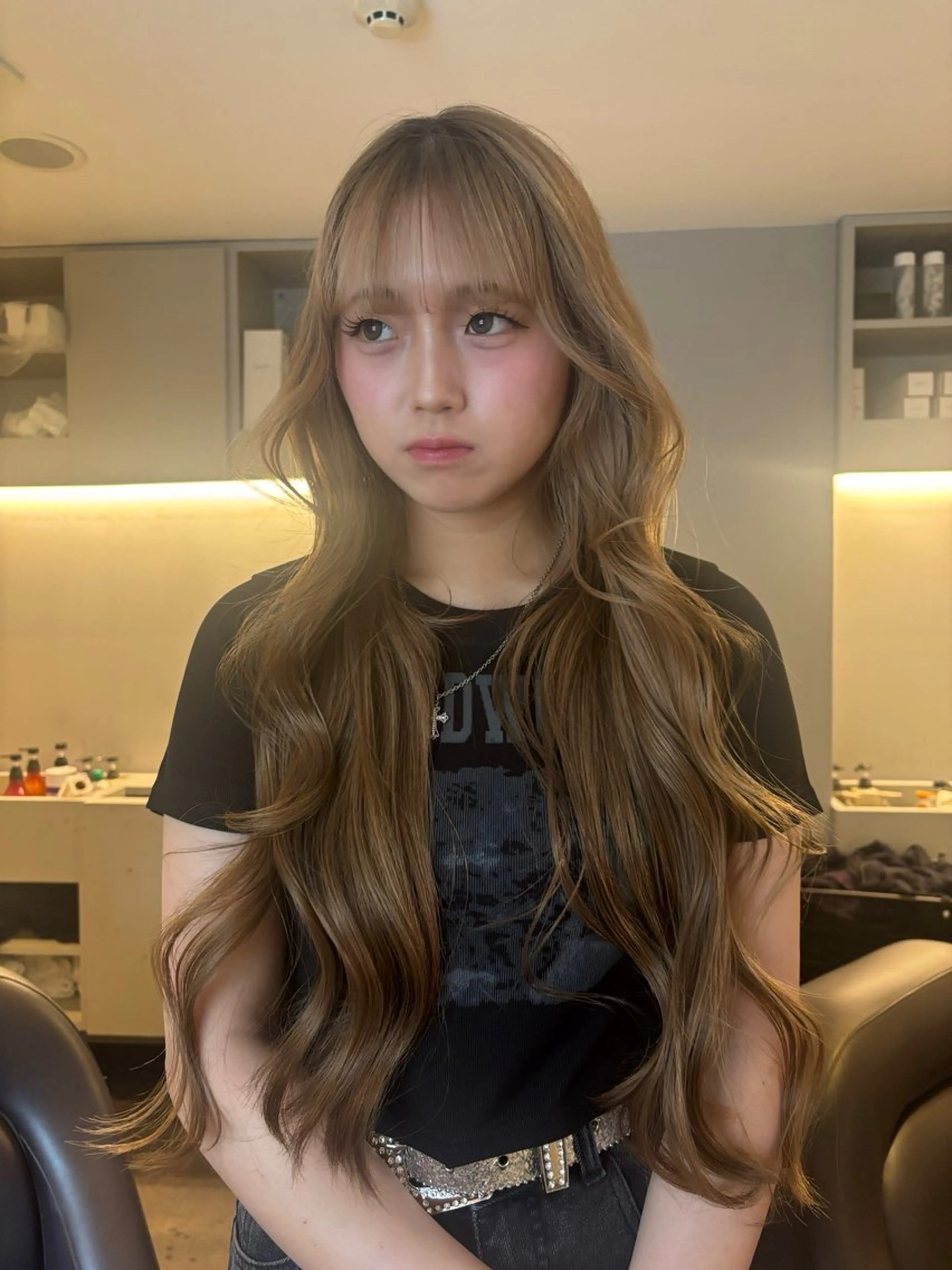 カラー ベージュカラー ヘアカラー rinka/暖色 ボブカットモデルのヘアスタイル