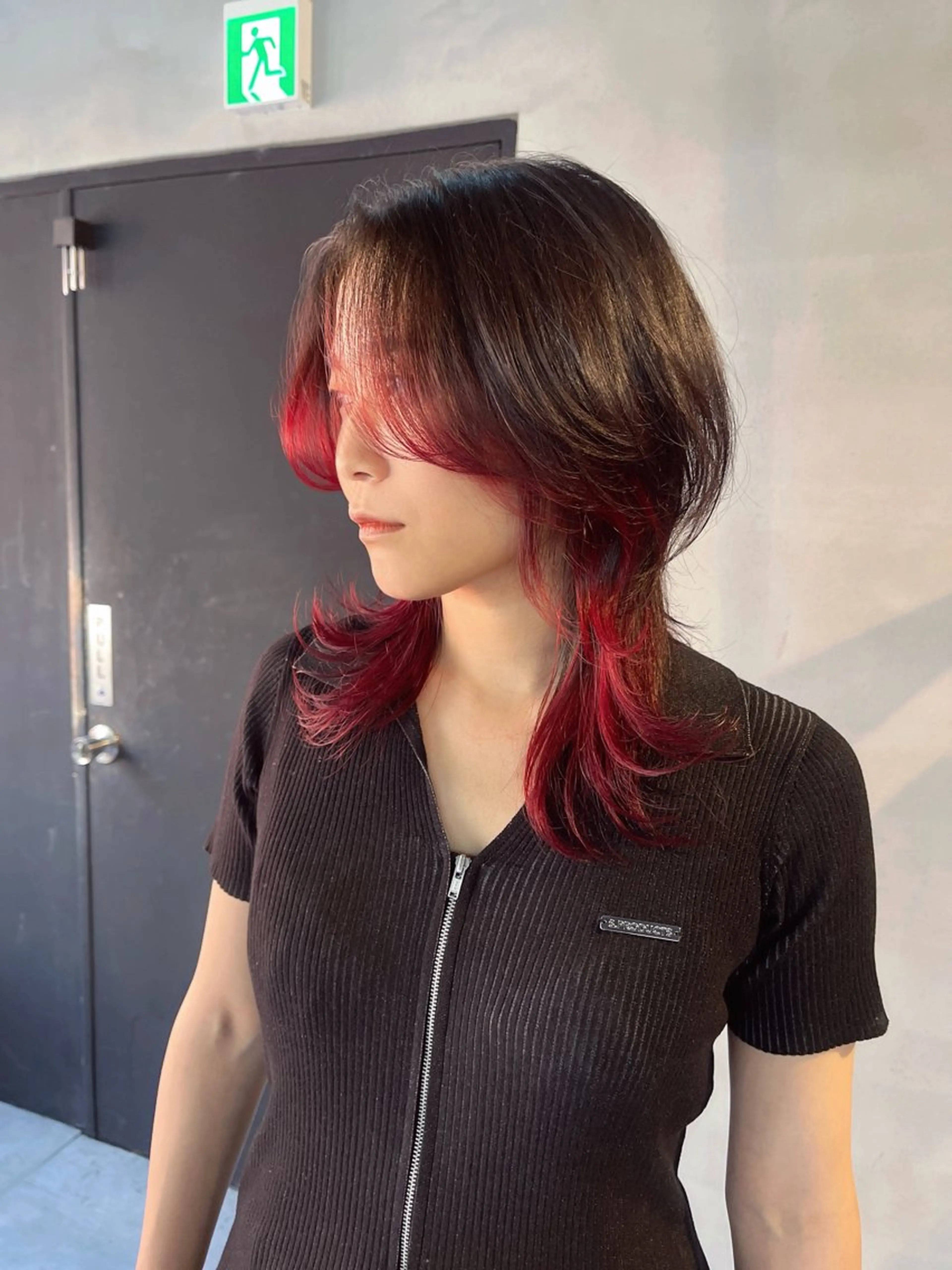 セミロング レイヤーカット ウルフカット ウルフレイヤー カット ヘアカラー 柏 ウルフ/レイヤー 田中佐和🐺のヘアスタイル