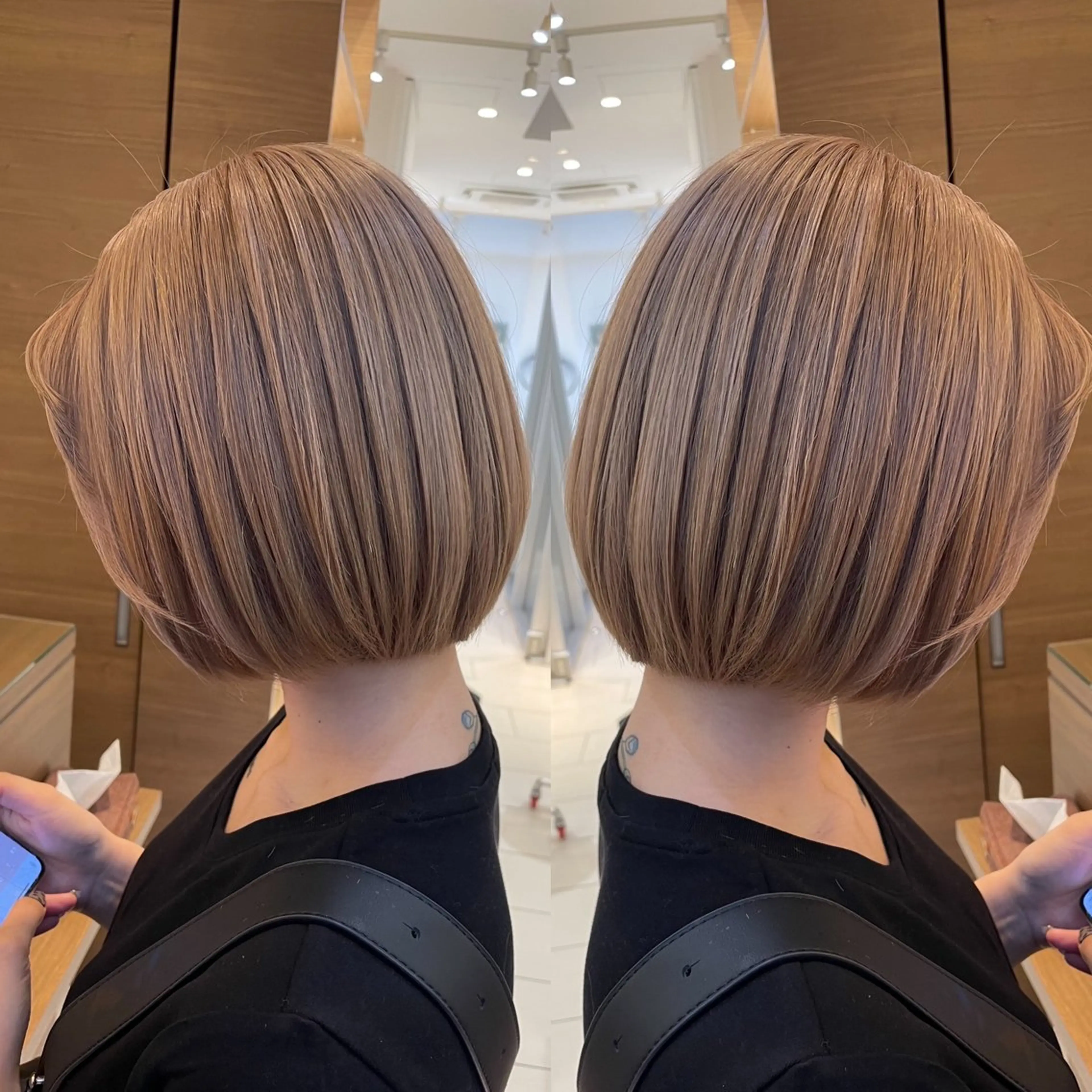 ショート バレイヤージュ ボブ🌈ナツヤのヘアスタイル