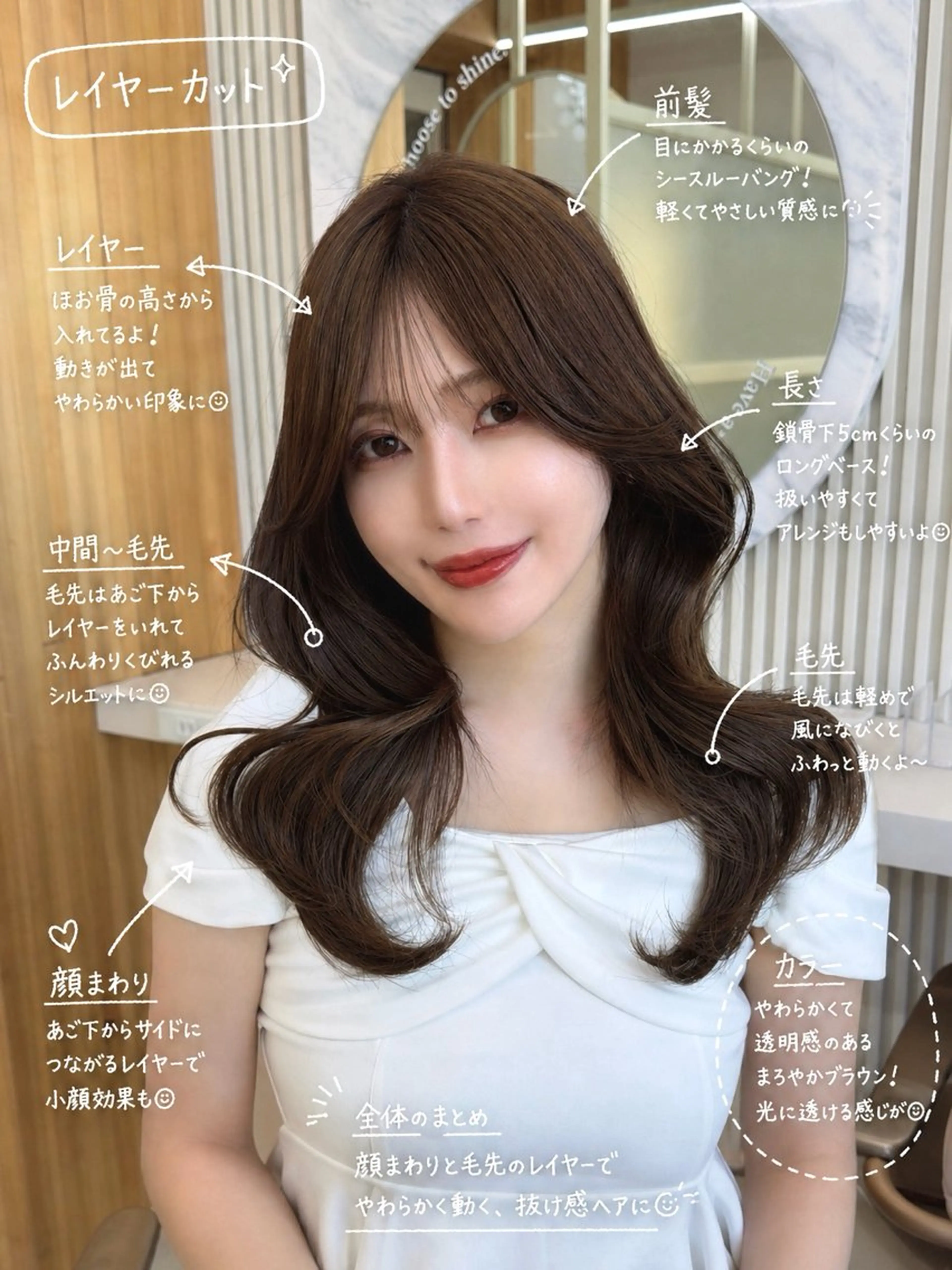 セミロング カット ヘアカラー トリートメント レイヤー/顔周り /韓国ヘア/TAKUのヘアスタイル