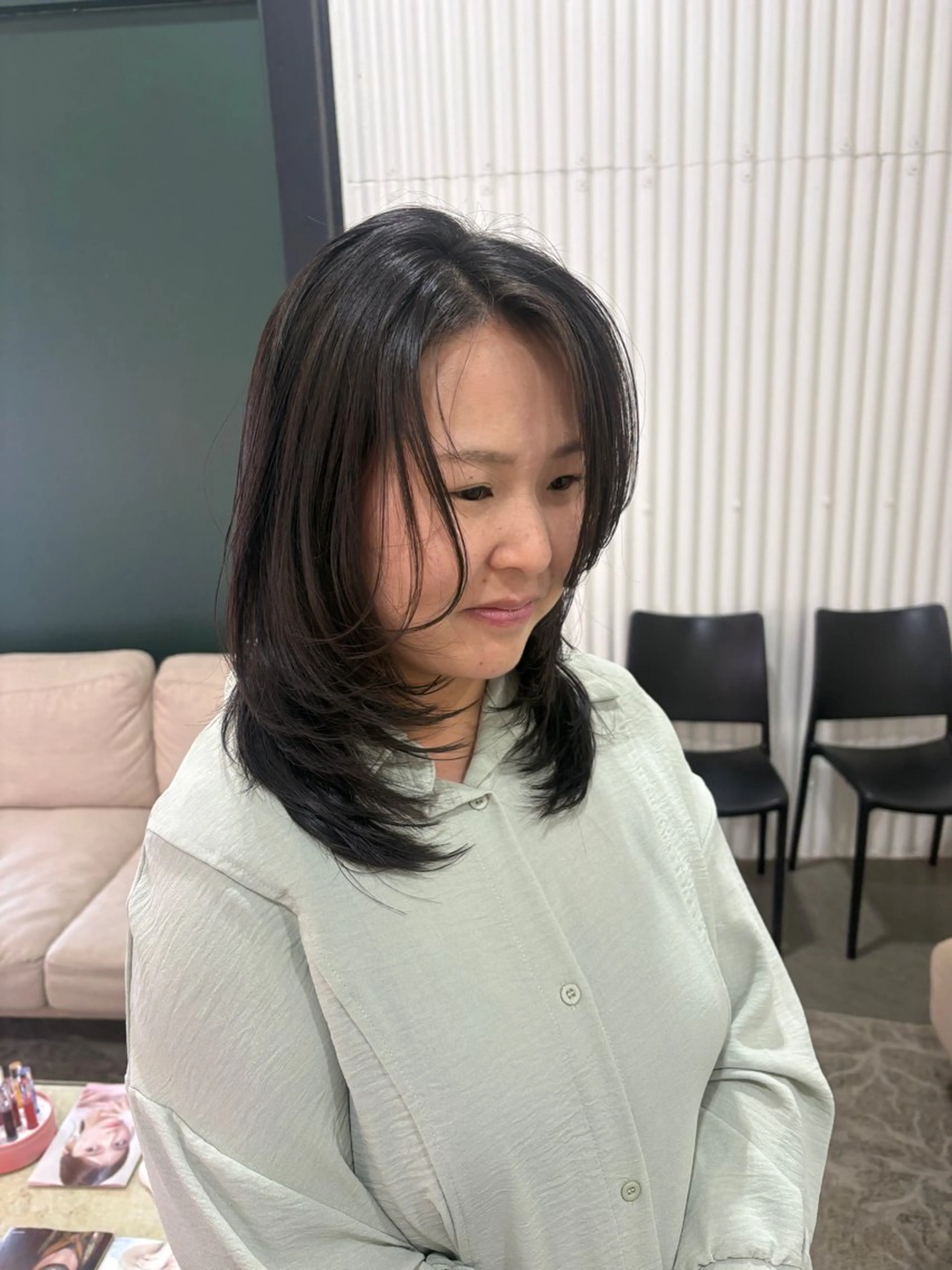 ミディアム ハッシュカット レイヤーカット EDAME/ 心奈のヘアスタイル