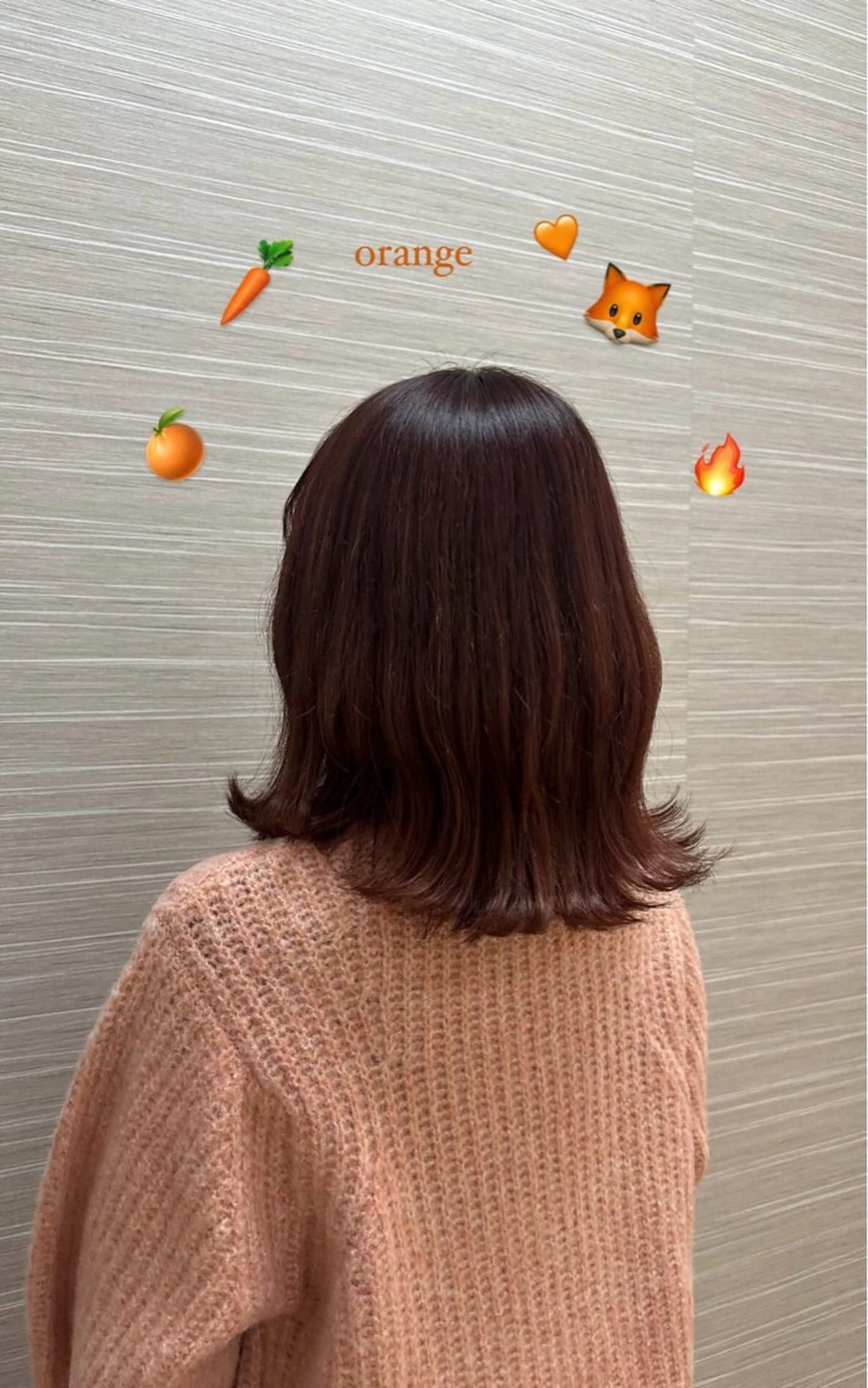 ミディアム カラー オレンジ カット ヘアカラー トリートメント tokute よしかわなお🍒のヘアスタイル