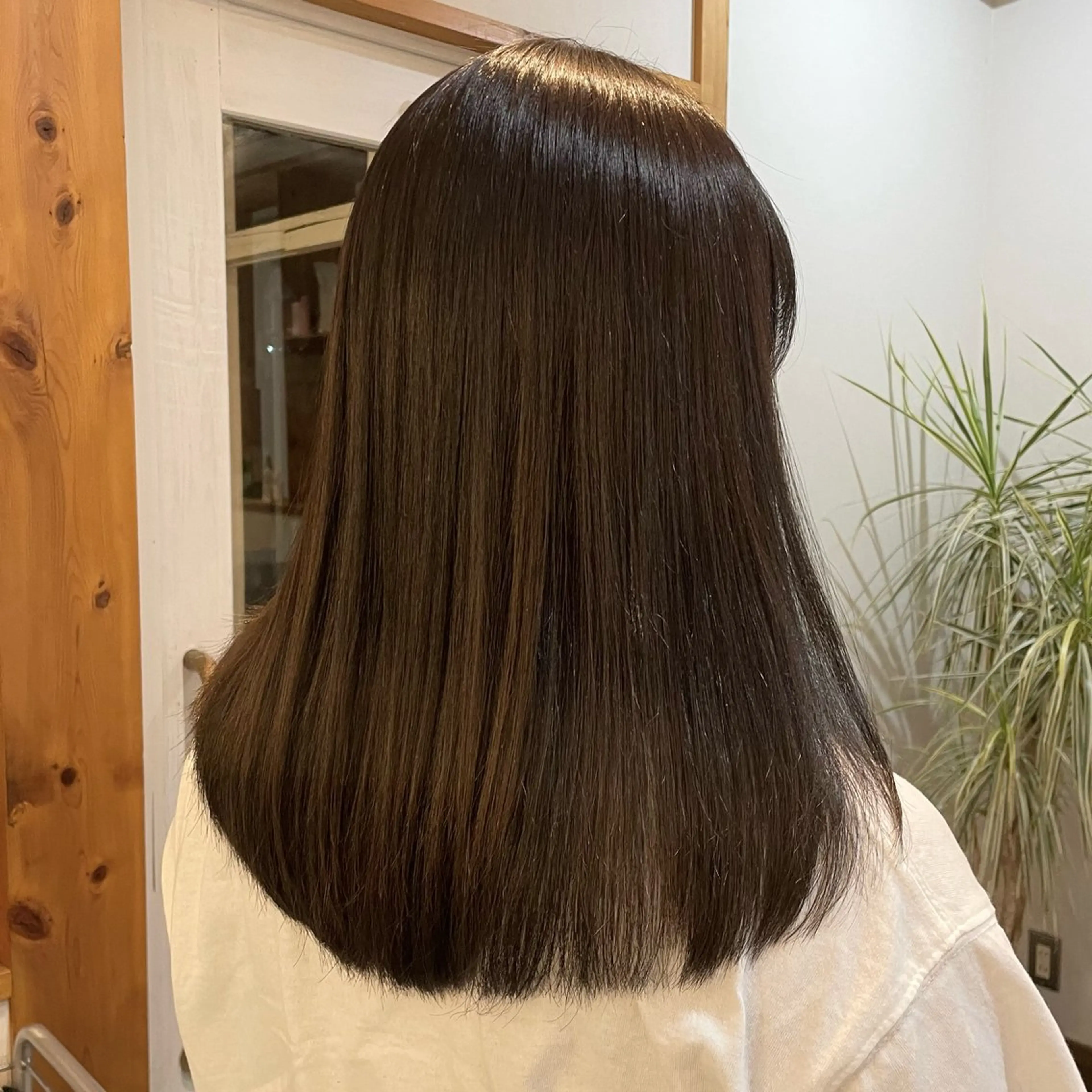 ミディアム カラー グレージュ こいけ みきののヘアスタイル